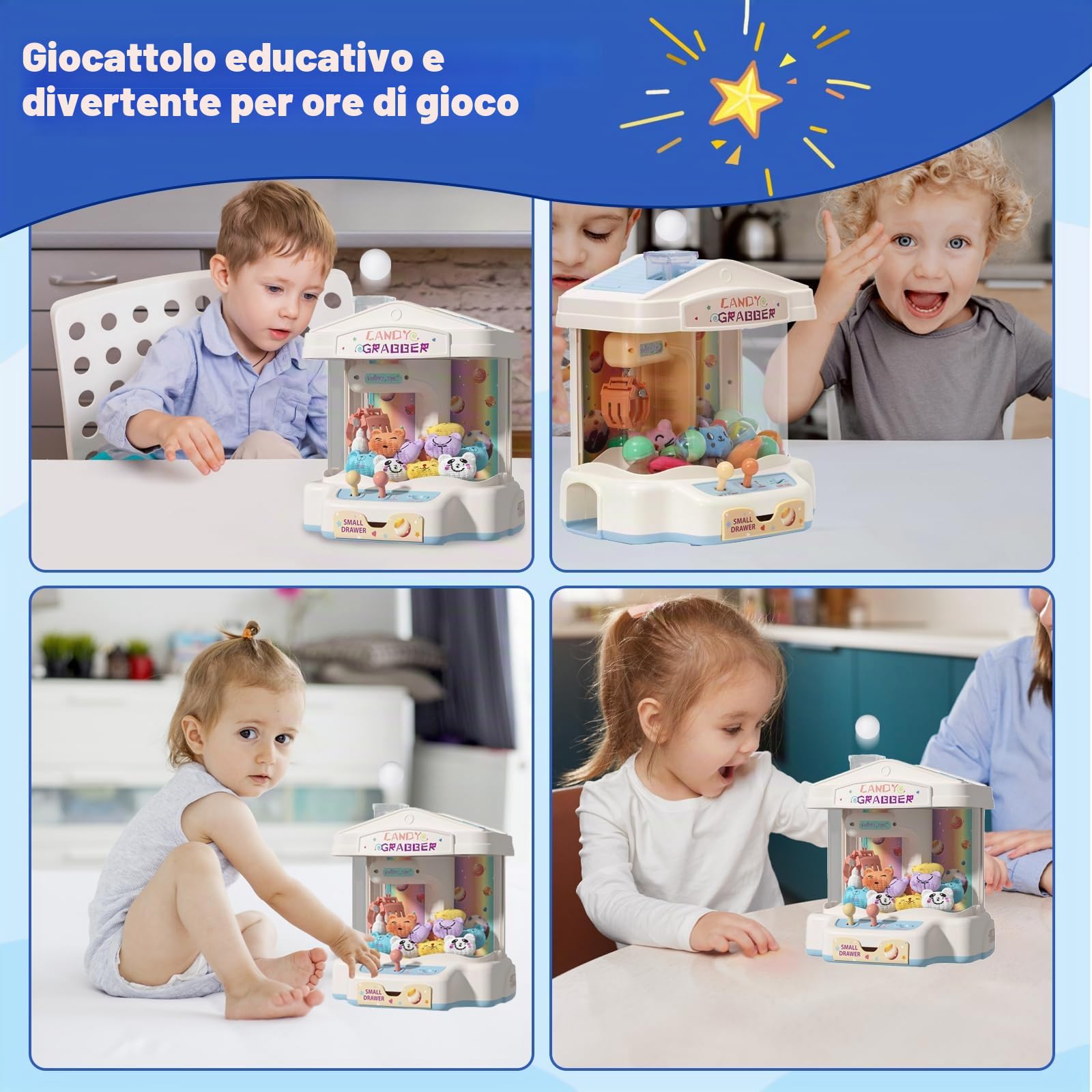 Candy Grabber Claw Macchina Per Bambini Piccola Macchina Per Afferrare Caramelle Distributore Di Dolciumi Gioco Di Presa, Regalo Festivo Per Feste Di Compleanno E Natale Delle Bambine