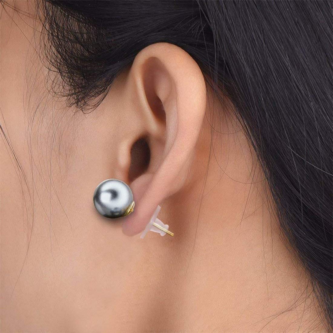 DIY Crafts Pack of 150 Pcs, Silver, Pairs Bullet Clutch Earring Backs with Pad Earring Safety Backs (Silver; Gold; C (Pack of 150 Pcs, Silver) 1