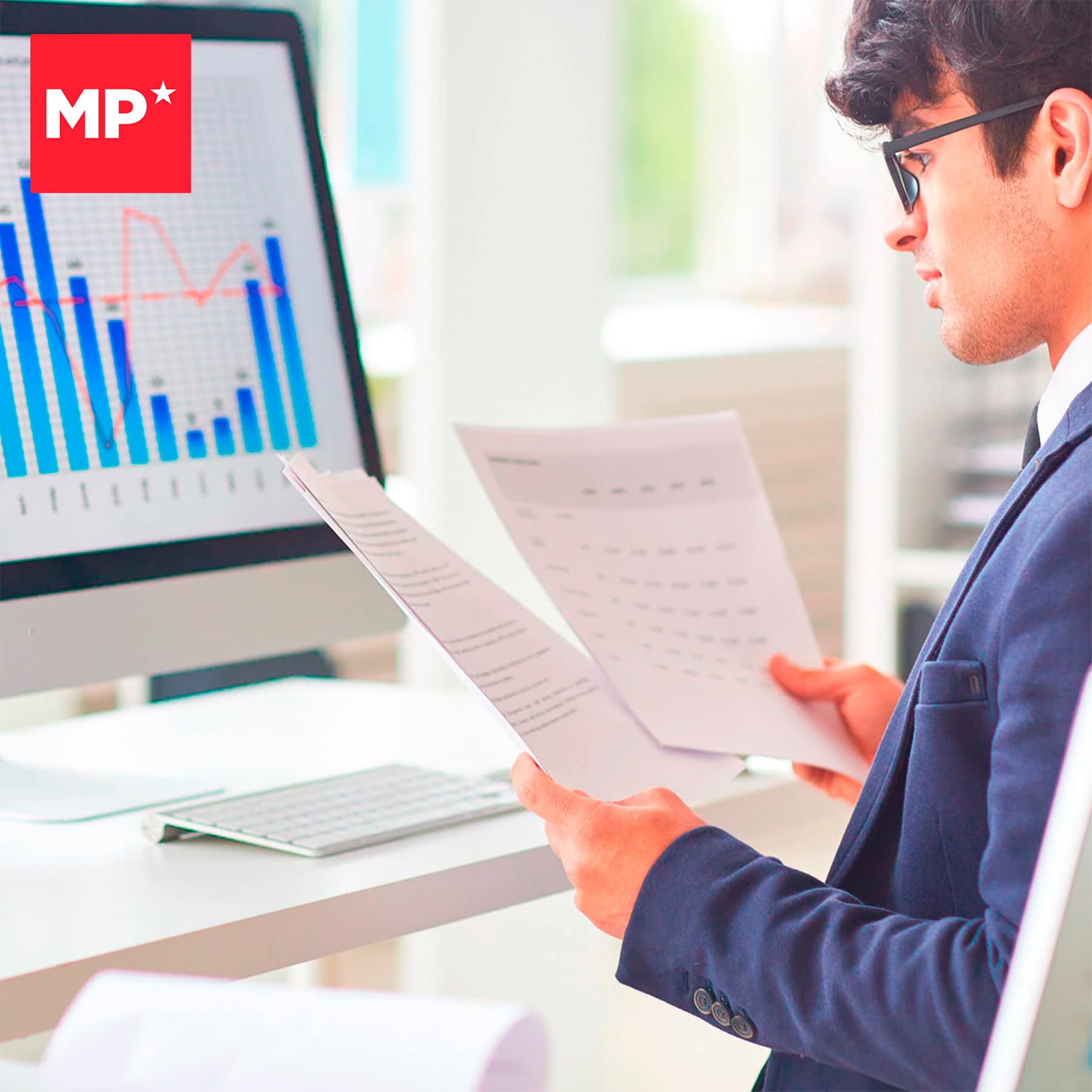 MP – Folios A4 80gr, 2500 Hojas, Blanco Premium para Impresora Multifunción, Din A4, para Uso de Oficina, Material Escolar, Paquete de Folios, Papel de Impresión Multiusos