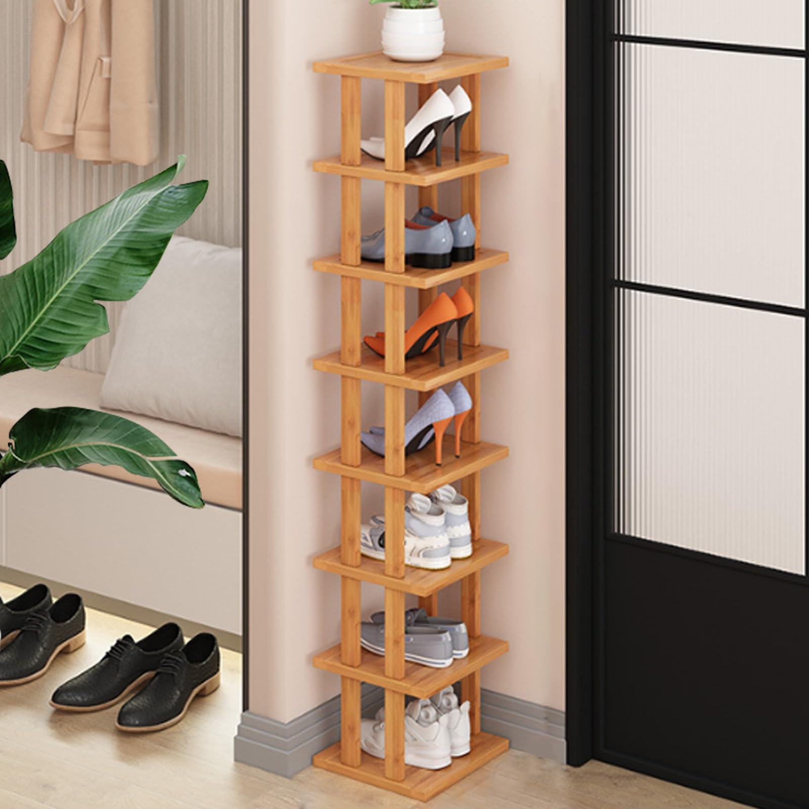Étagère à chaussures extérieure imperméable : la solution bois pour couloir étroit