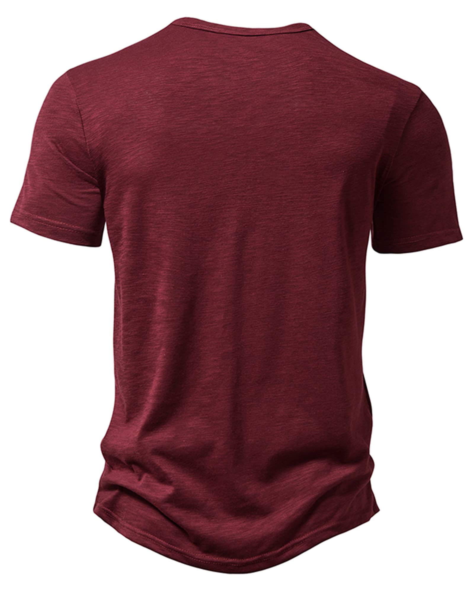 MakingDa Camicia da uomo casual a maniche lunghe/corte, vestibilità muscolosa, camicia Henley elegante 4 bottoni slim aderente t-shirt top