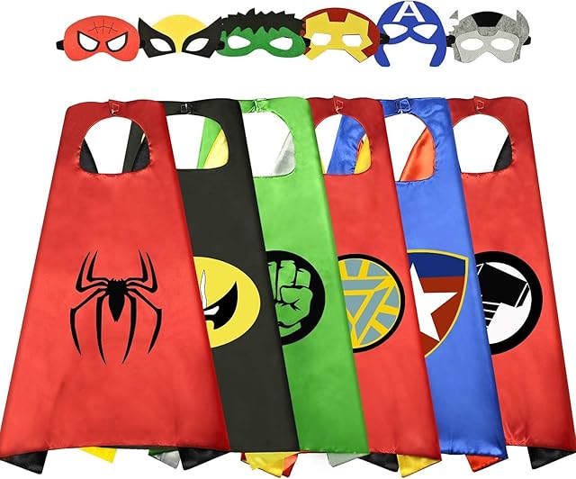 Hikidye Superhero Capes Dress up Costume for Kids, Toys & Perfect Gifts for Boys Girls