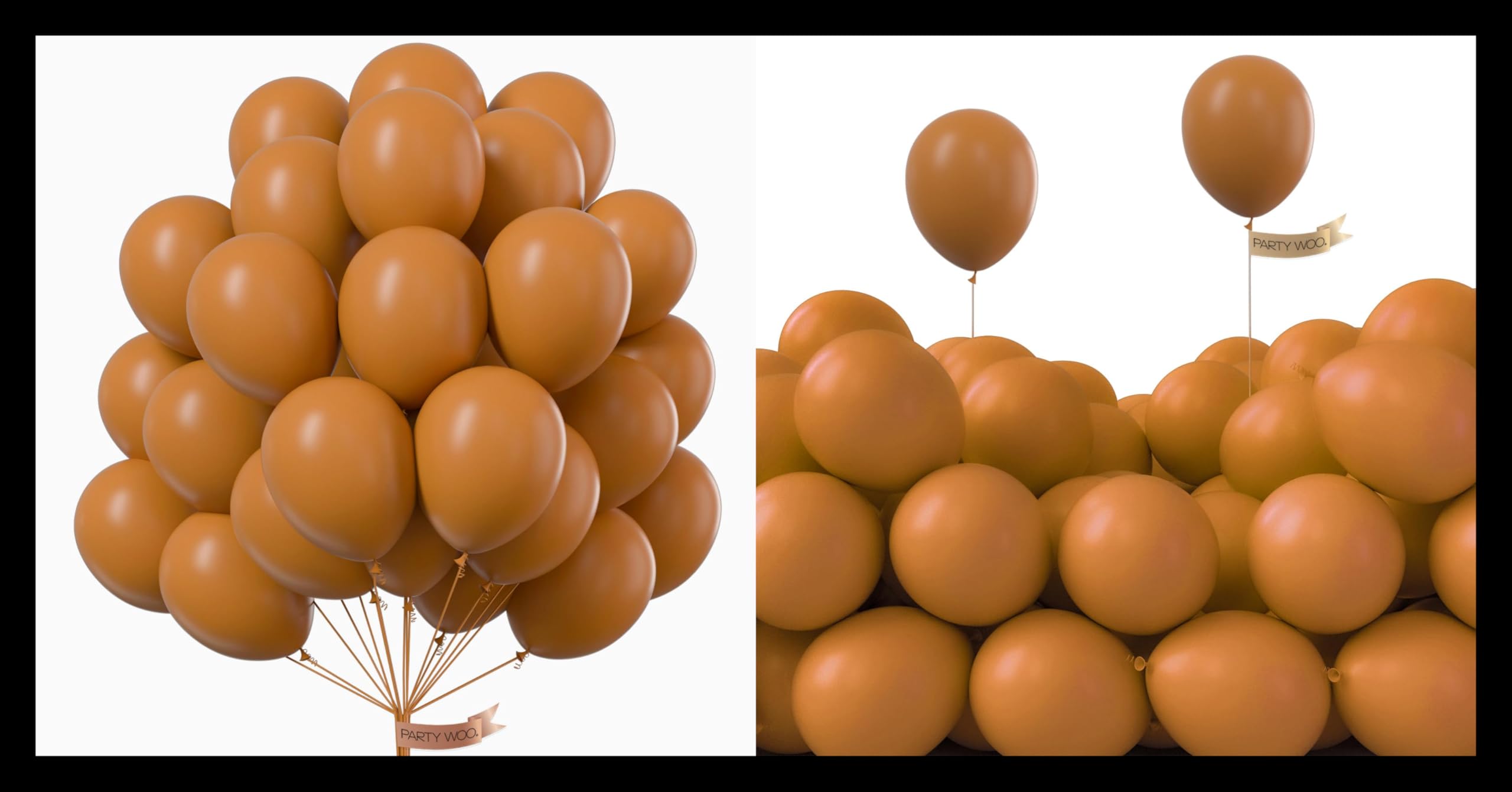PartyWoo Caramel Brown Balloons 100 pcs and PartyWoo Caramel Brown Balloons 120 pcs