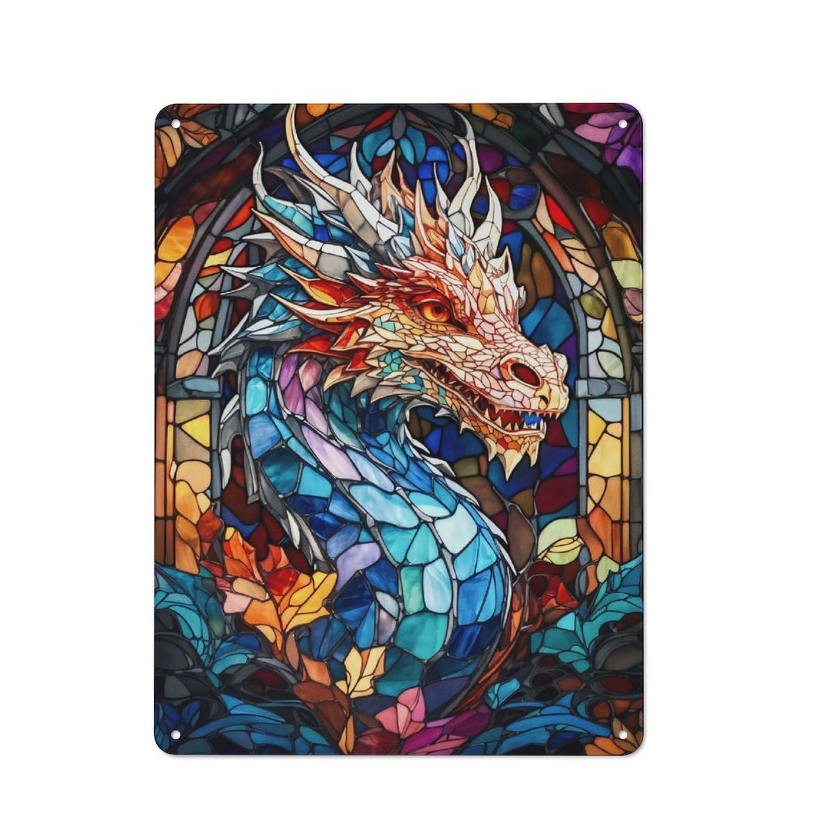 Junmoney Abstract Dragon Loft Style Metal Wall Sign 40X30cm Featuring Studio Wall Art For Loft, Studio, Office Or Creative Room
