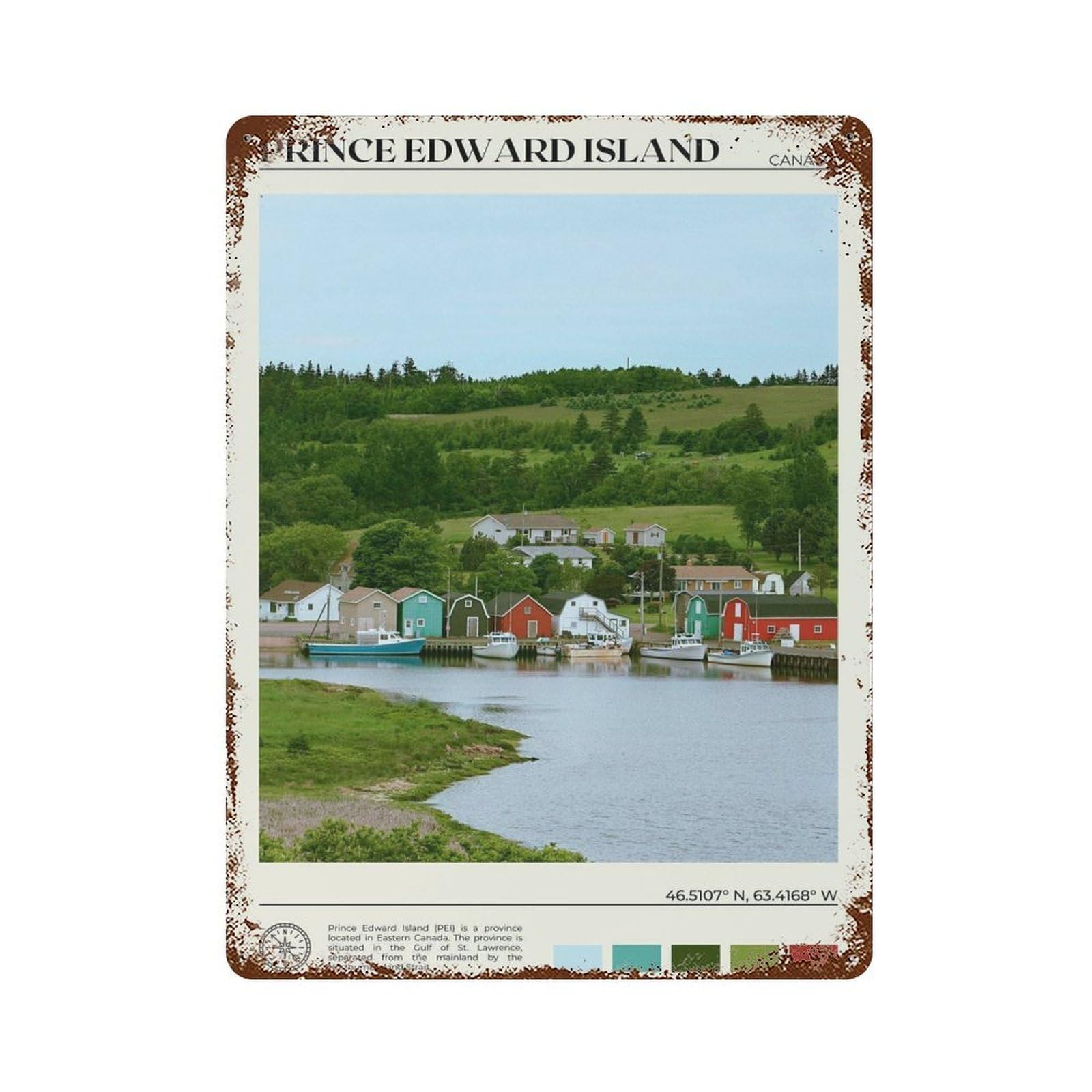 xiaoxiaoshen Real Photo Prince Edward Island Canada Wall Decor Art Metal Tin Poster Modern Home Decor Art Home Bar Shop Decorations Vintage Sign 40x30cm