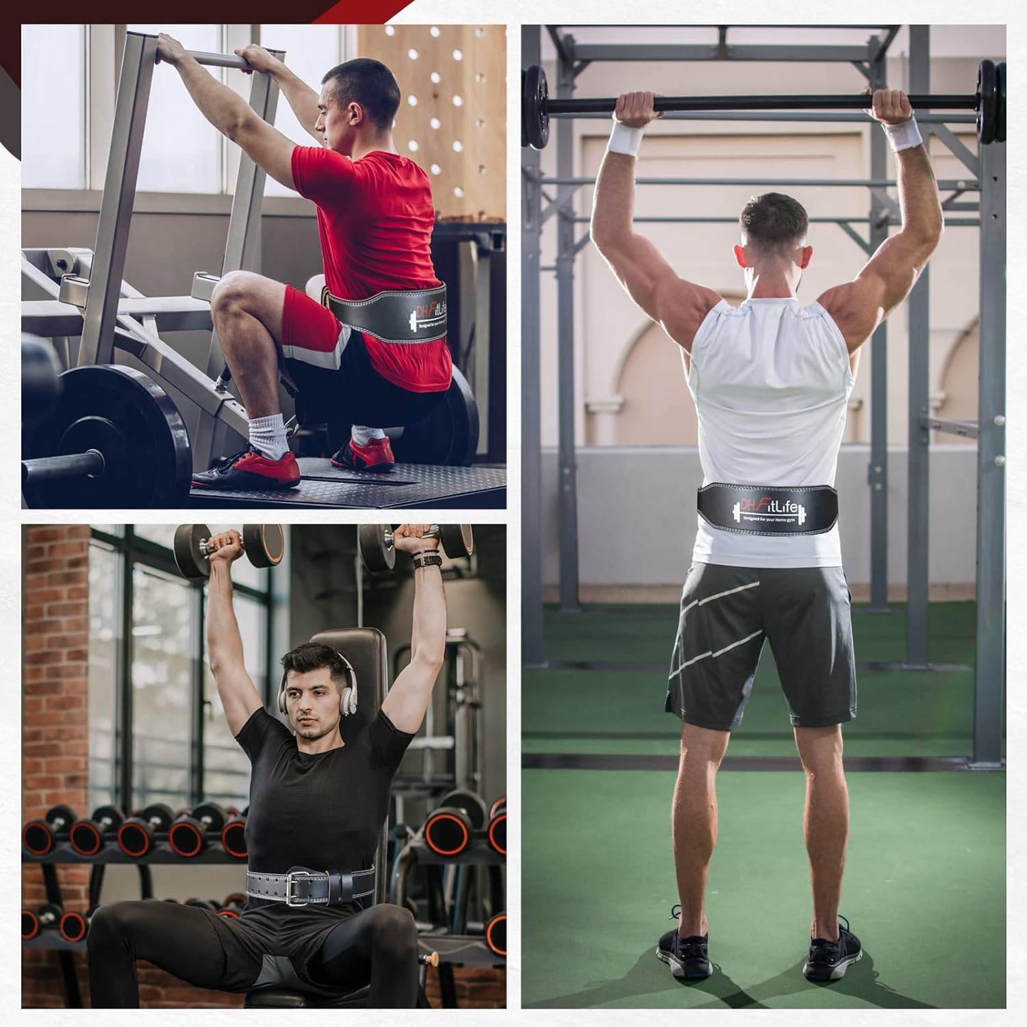 DH FitLife Pasek do podnoszenia ciężarów, pas fitness z wyściółką, pas do podnoszenia ciężarów, do treningu siłowego, dla mężczyzn i kobiet (S)