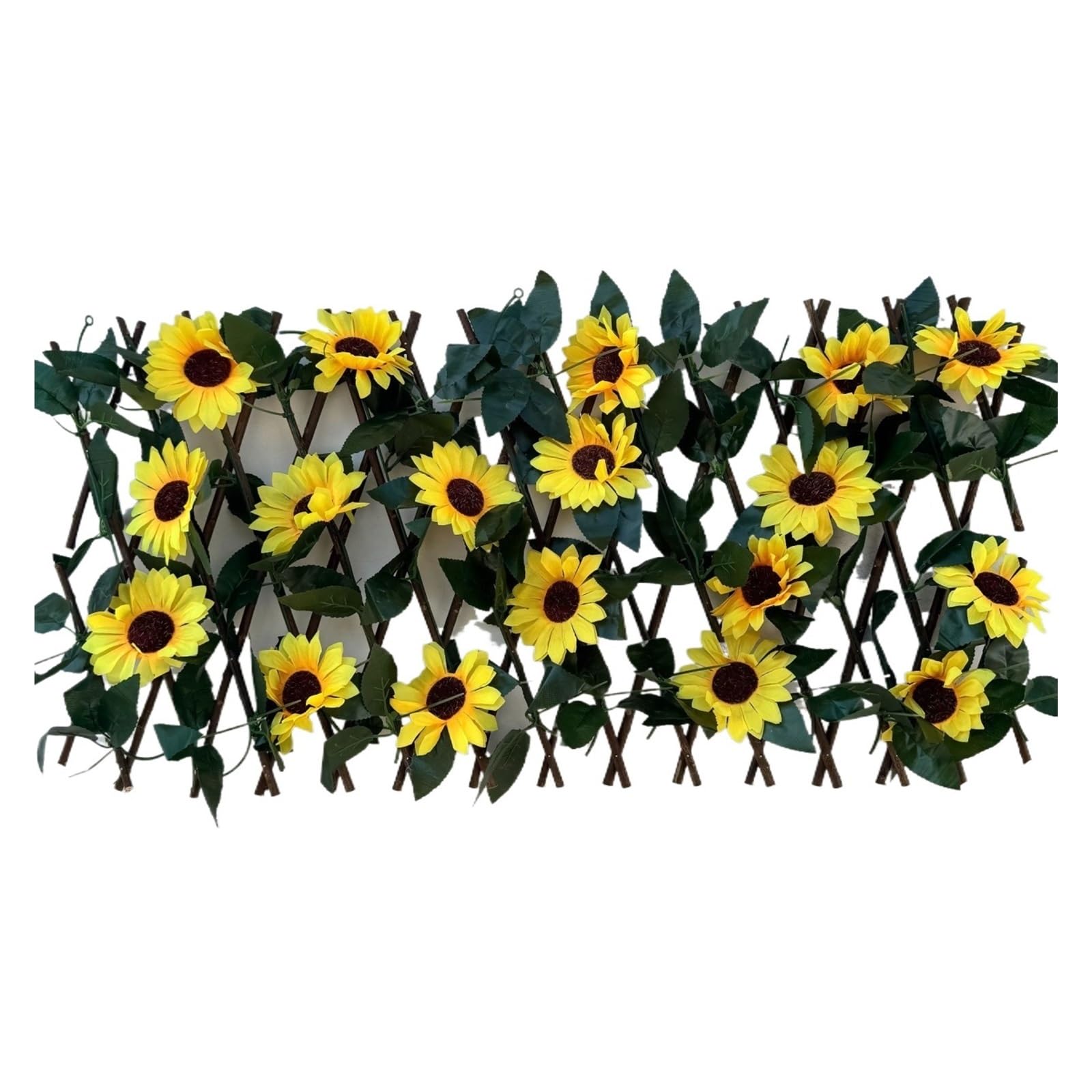 Luoaxinn 40Cm Sunflower Expandable Trellis Simulation Fence Outdoor Courtyard