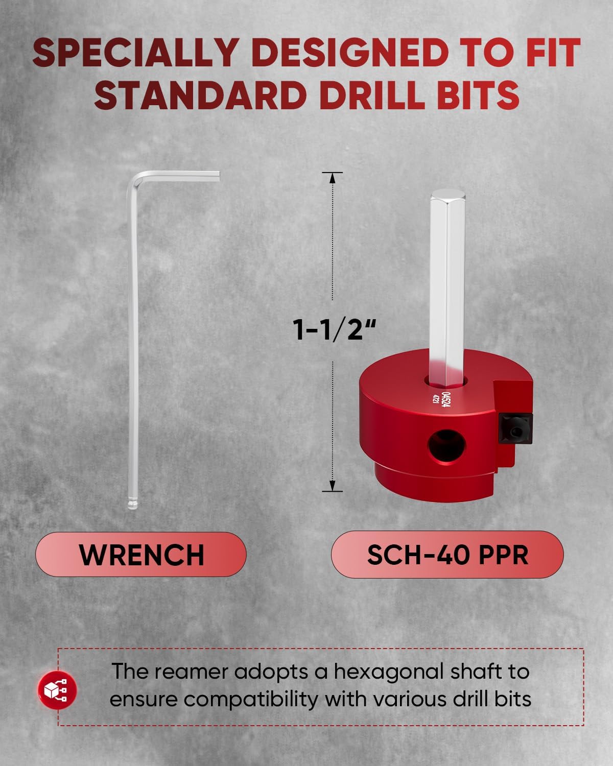 Saker PEX Tube Expansion Tool Kit - Saker PVC Pipe Reamer, PVC Fitting Saver with 1-1/2inch Head