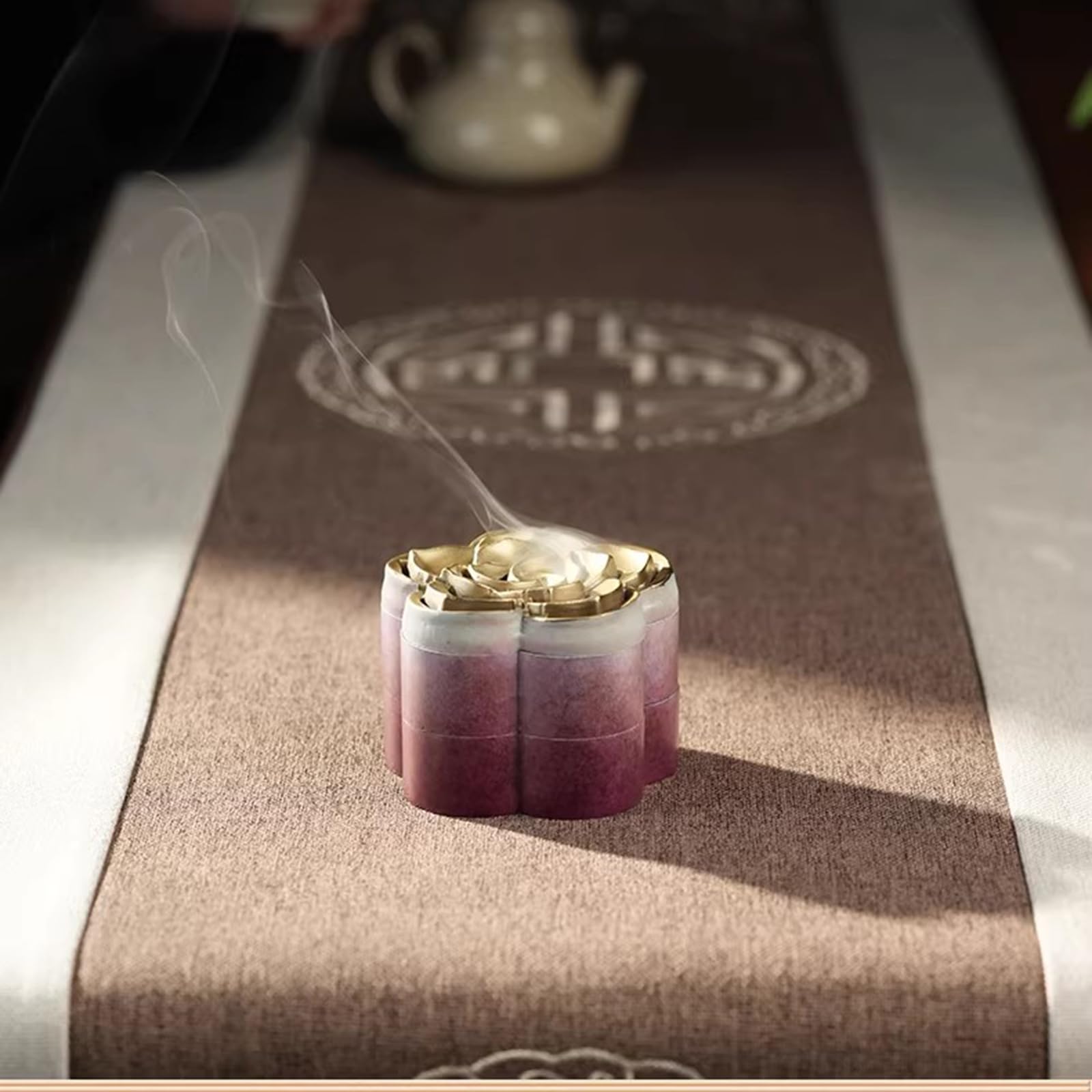 Kit de fabricación de incienso, juego de herramientas de quemador de latón con cuchara de prensa de incienso y cepillo para relajación, meditación, aromaterapia