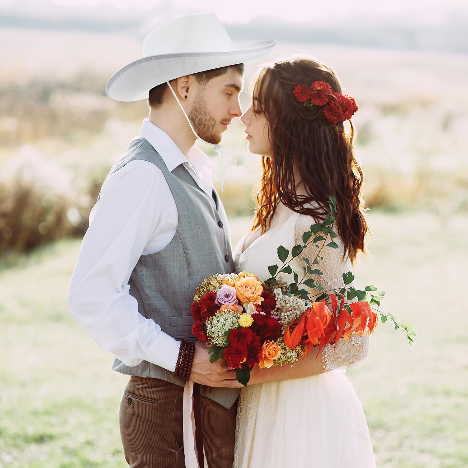 JaGely 22 Pcs White Cowboy Hat Western Plain Cowboy Hats with Adjustable Neck Draw String for Adult Wide Brim Plain Cowgirl Hat Cowboy Hat for Women Men Play Costumes - Image 6