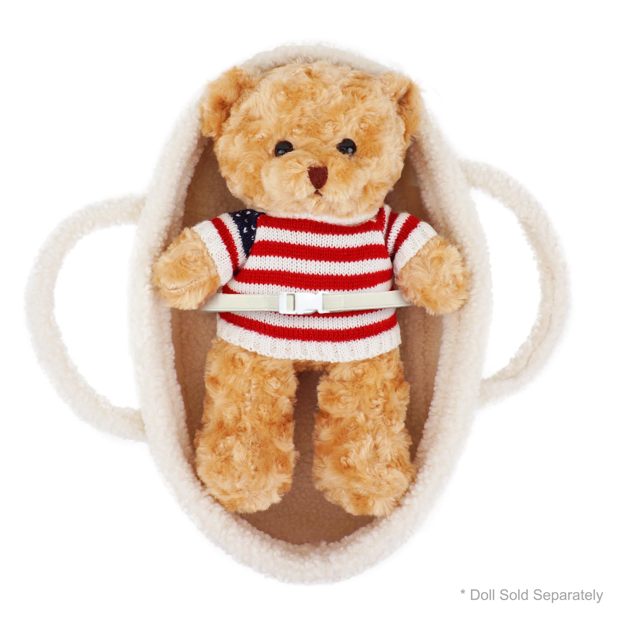 Lullaberry Cozy Dream Doll Bassinet - Baby Doll Portable Carrier - Fits for American Girl Dolls or Teddy Bears up to 18"(46cm) - White - Image 3