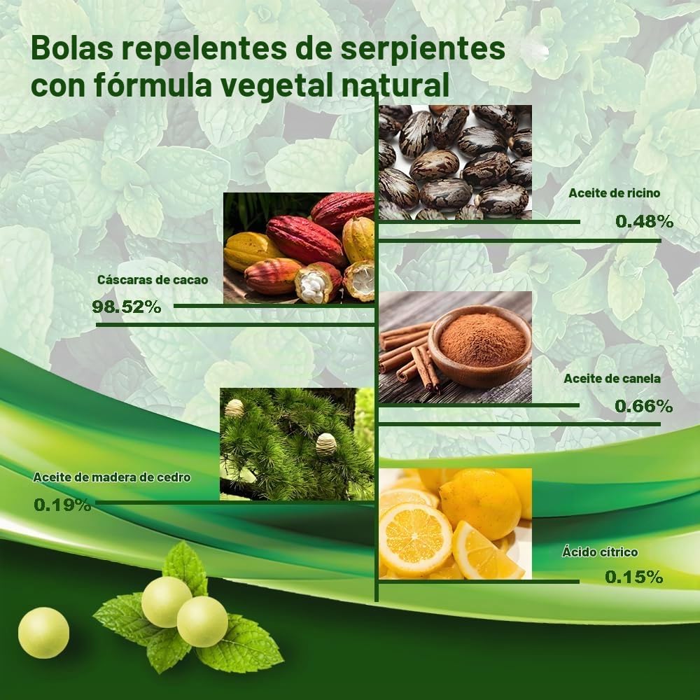 Repelente de serpientes para patio potente, bolas repelentes de serpientes, repelente de serpientes para patio trasero al aire libre, repelente de serpientes para interiores y mascotas, repelente de