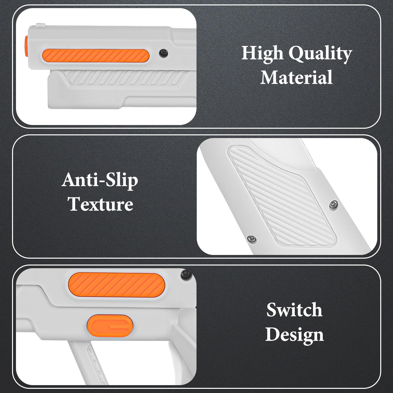 Geekria VR Game Gun Controller Cover compatible con Meta Quest 3, accesorios de mango de juego de disparos, sensación de sujeción de realidad de juegos FPS mejorada (1 par)