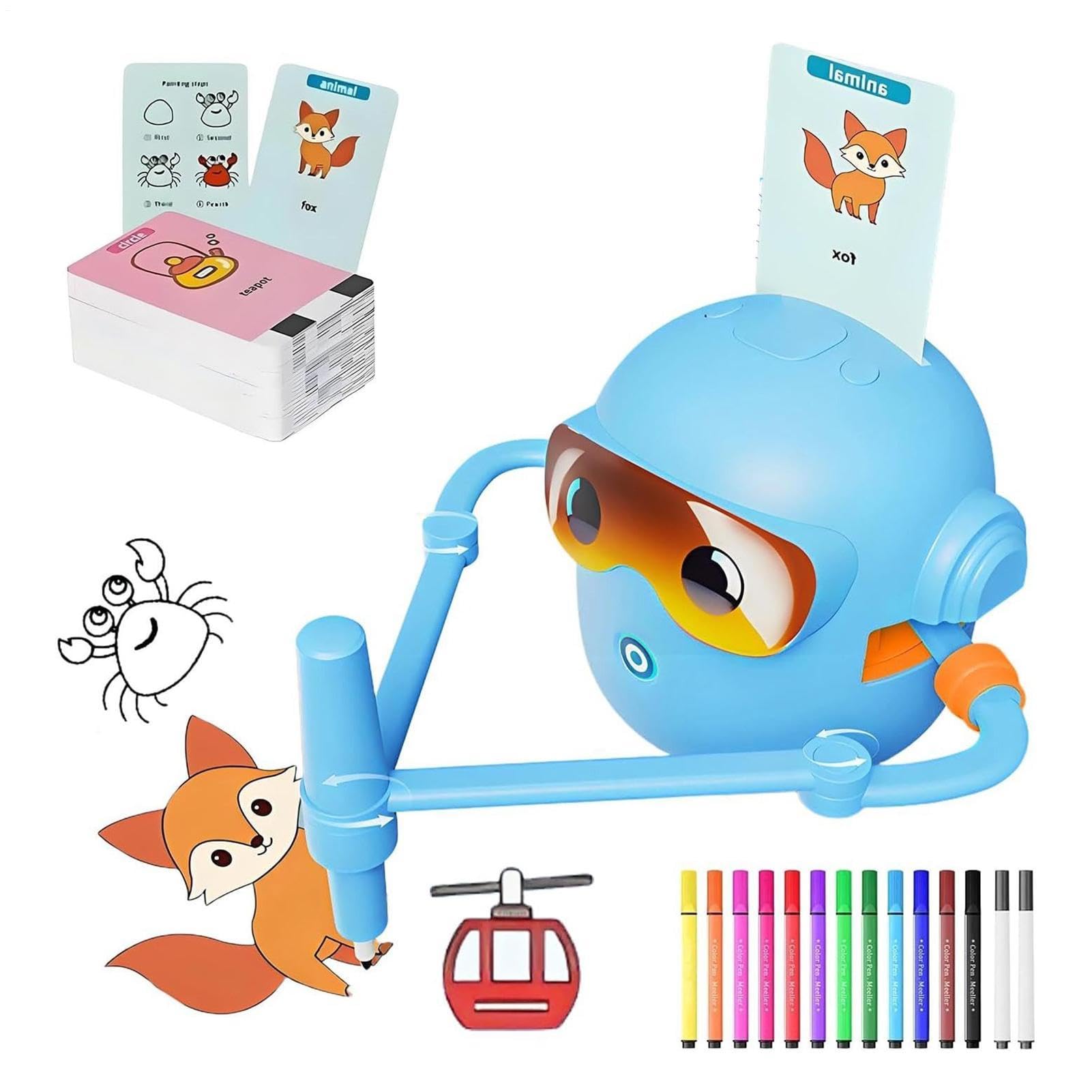 Robot da Disegno per Bambini Giocattolo Educativo Creativo con 100 Carte | Robot Artistico Per Bambini Lavoretti Manuali per Età Prescolare Ragazze Ragazzi Famiglie e