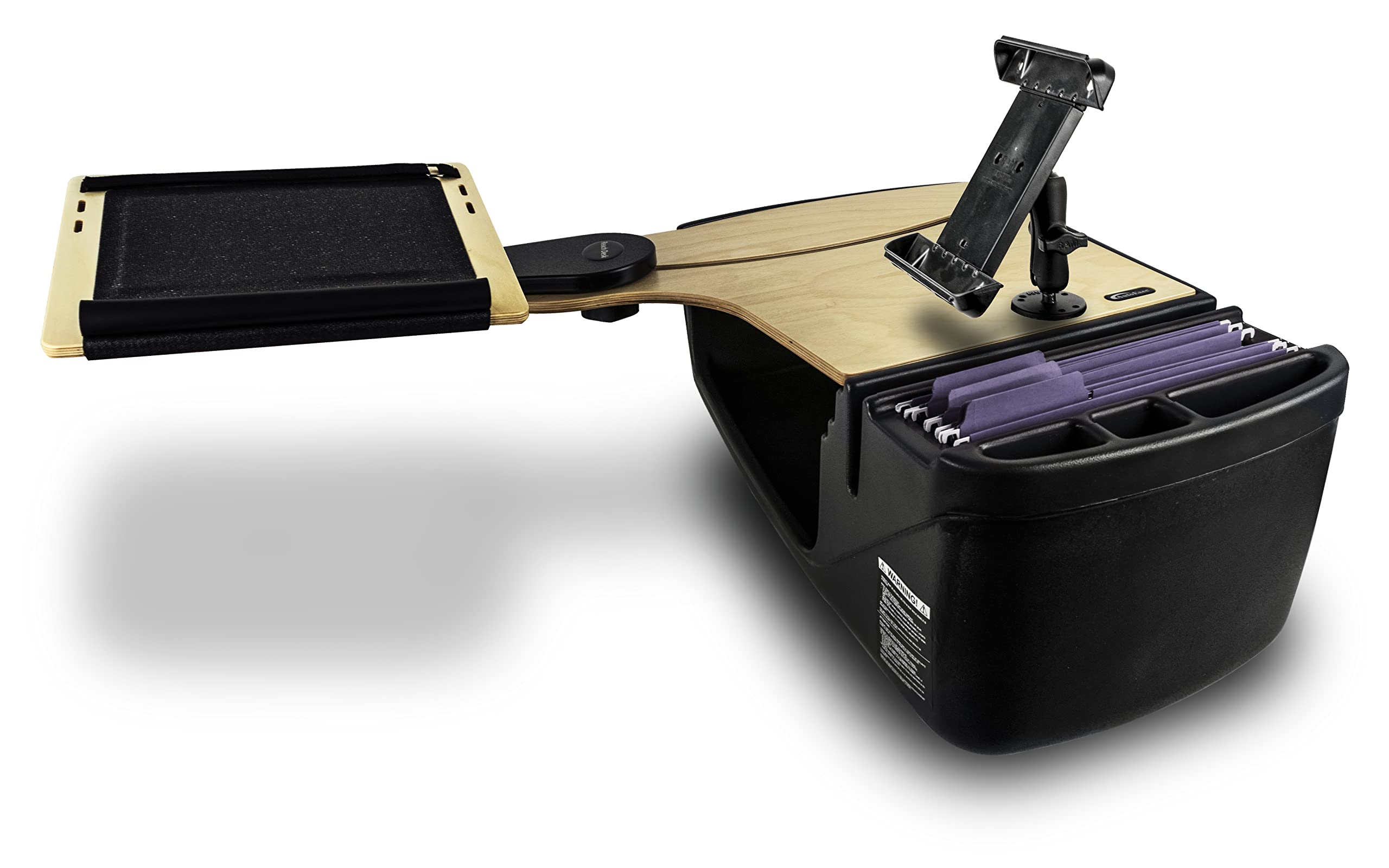 AutoExec AE-RDBS-TM-11M Reach Car Desk for Your Vehicle Workstation and Mobile Office, Back Seat, Natural with Tablet Mount