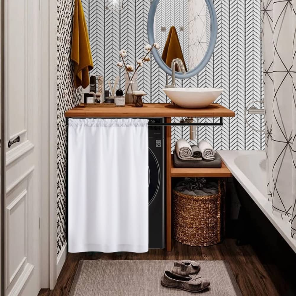 XTMYI, Tende lunghe 61 cm, impermeabili, oscuranti, mantovane per soggiorno, bagno, doccia, finestra, camera da letto, cucina, cantina, finestre, colore: bianco