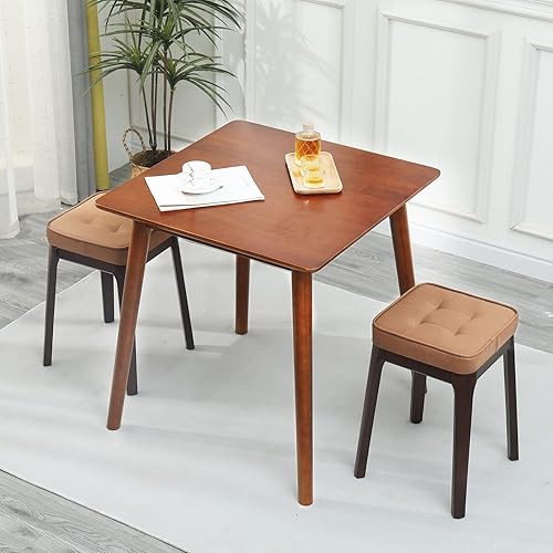 Miniatura 4 de OGMILL Mesa de comedor pequeña de 27.6 pulgadas para 2, mesa de comedor de cocina rústica que ahorra espacio, mesa moderna de mediados de siglo con