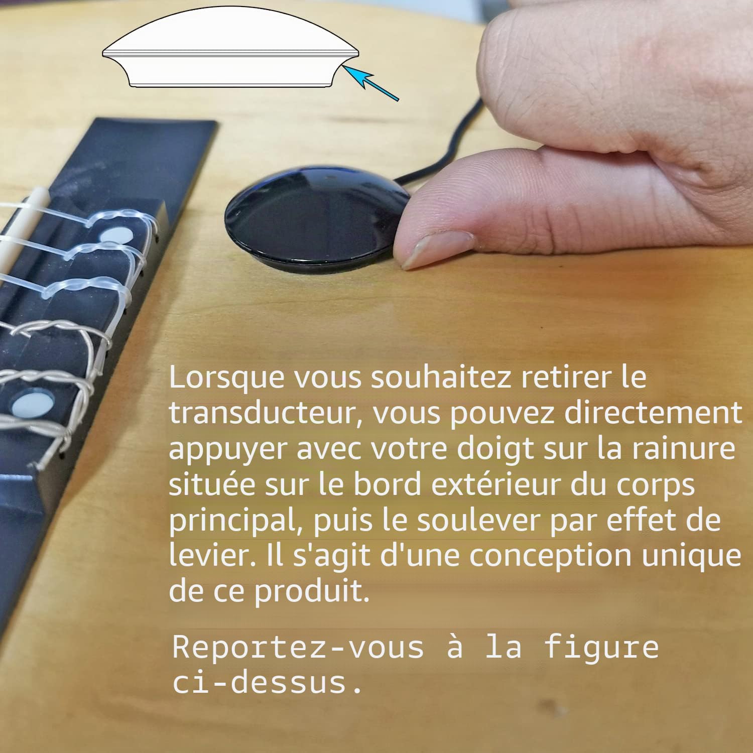 Imelod Microphone de Contact Piezo pour Violon, Violoncelle, Banjo, Ukulélé, Mandoline - Micro Pickup
