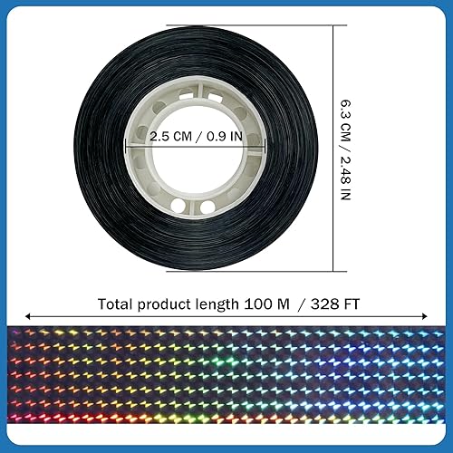 Miniatura 6 de Tuliyet - Cinta de miedo, 320 pies x 0.9 pulgadas, cinta reflectante de PET para exteriores, cinta reflectante de doble cara, doble cara para