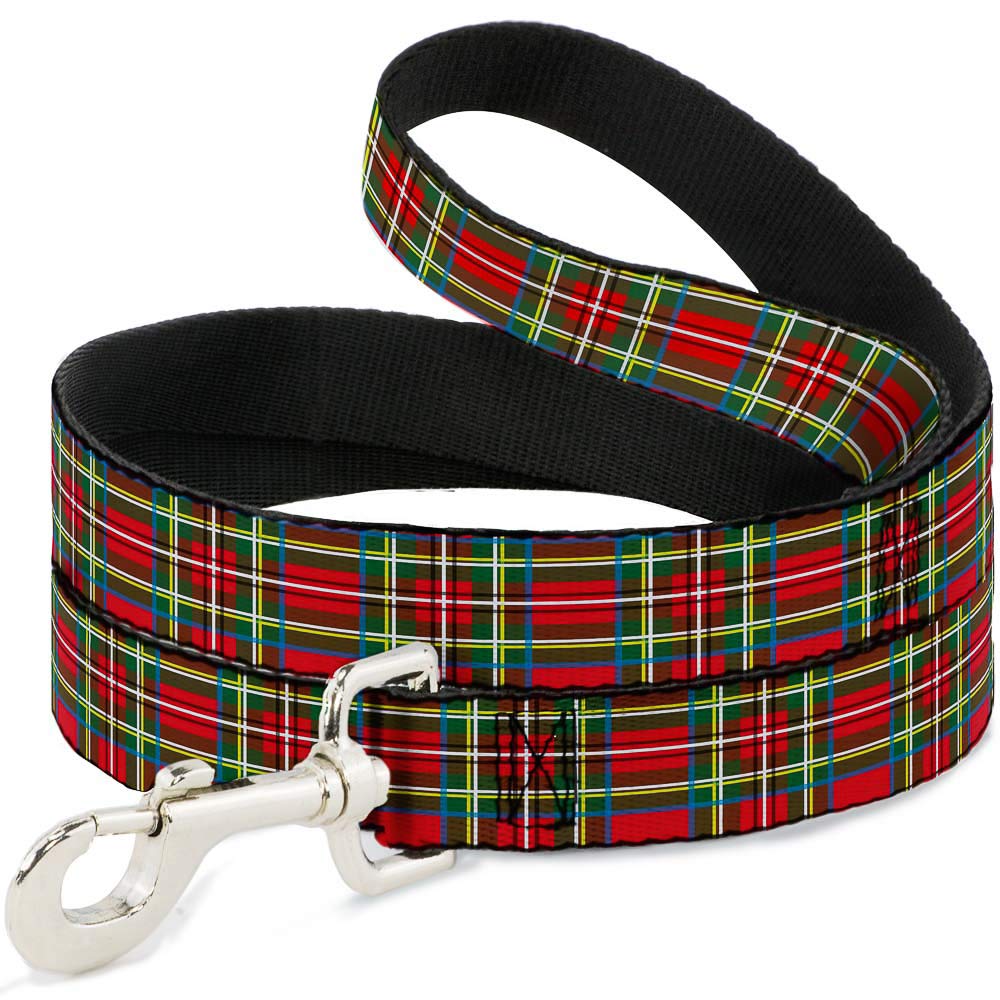 Laisse pour chien Buckle Down Tartan Plaid Rouge résistante pour balades