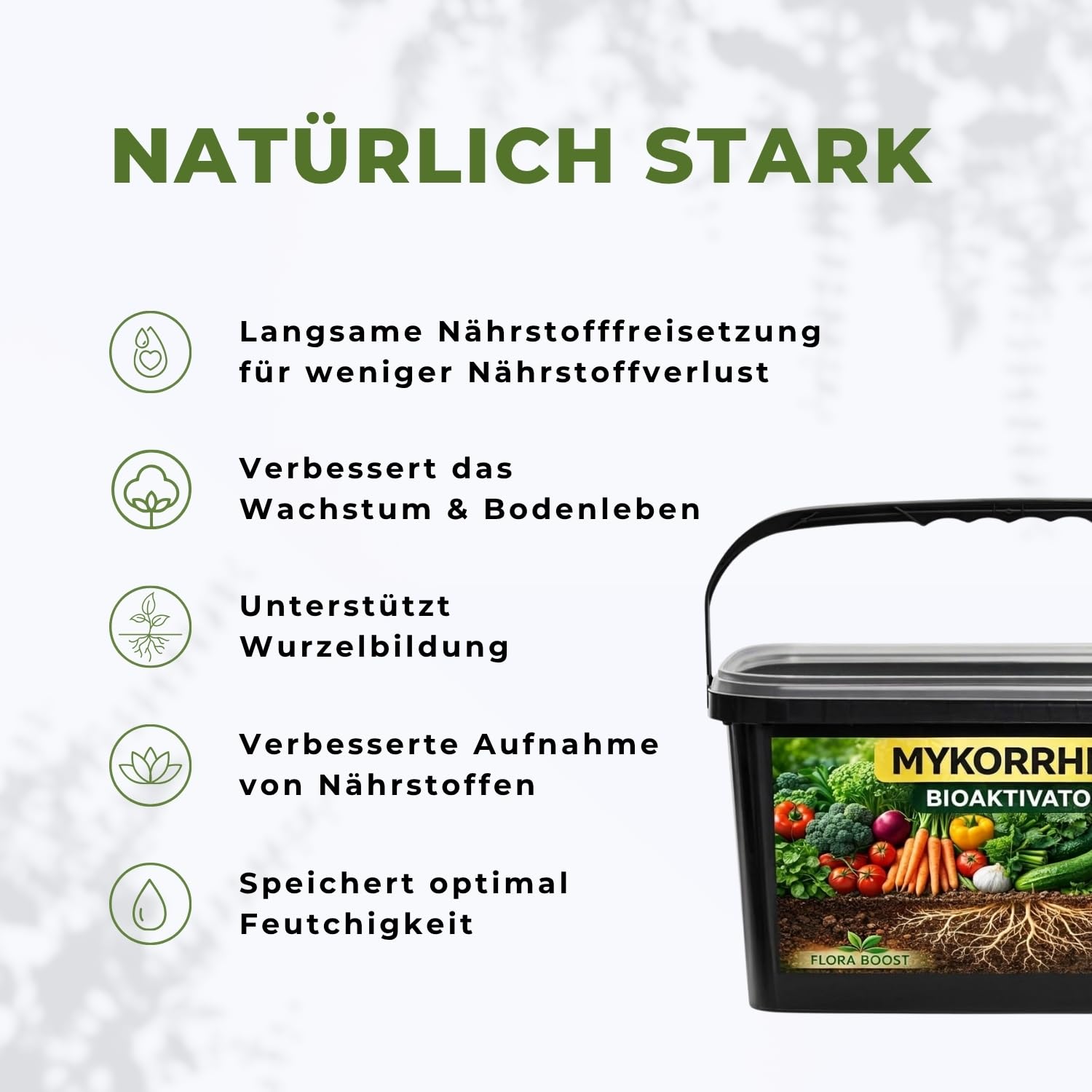 Flora Boost Mykorrhiza Bioaktivator Granulat 2,5 Liter I Natürlicher Bodenaktivator mit Mykorrhiza Pilzen & Lava-Granulat I Für starkes Wurzelwachstum, bessere Nährstoffaufnahme & gesunde Pflanzen