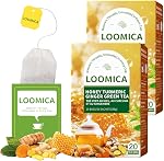 LOOMICA Roasted Dandelion Root Tea with Milk Thistle, Caffeine-Free, with Refreshing Peppermint, Individually Wrapped Bags, No Artificial Sugar Added, 20 Counts