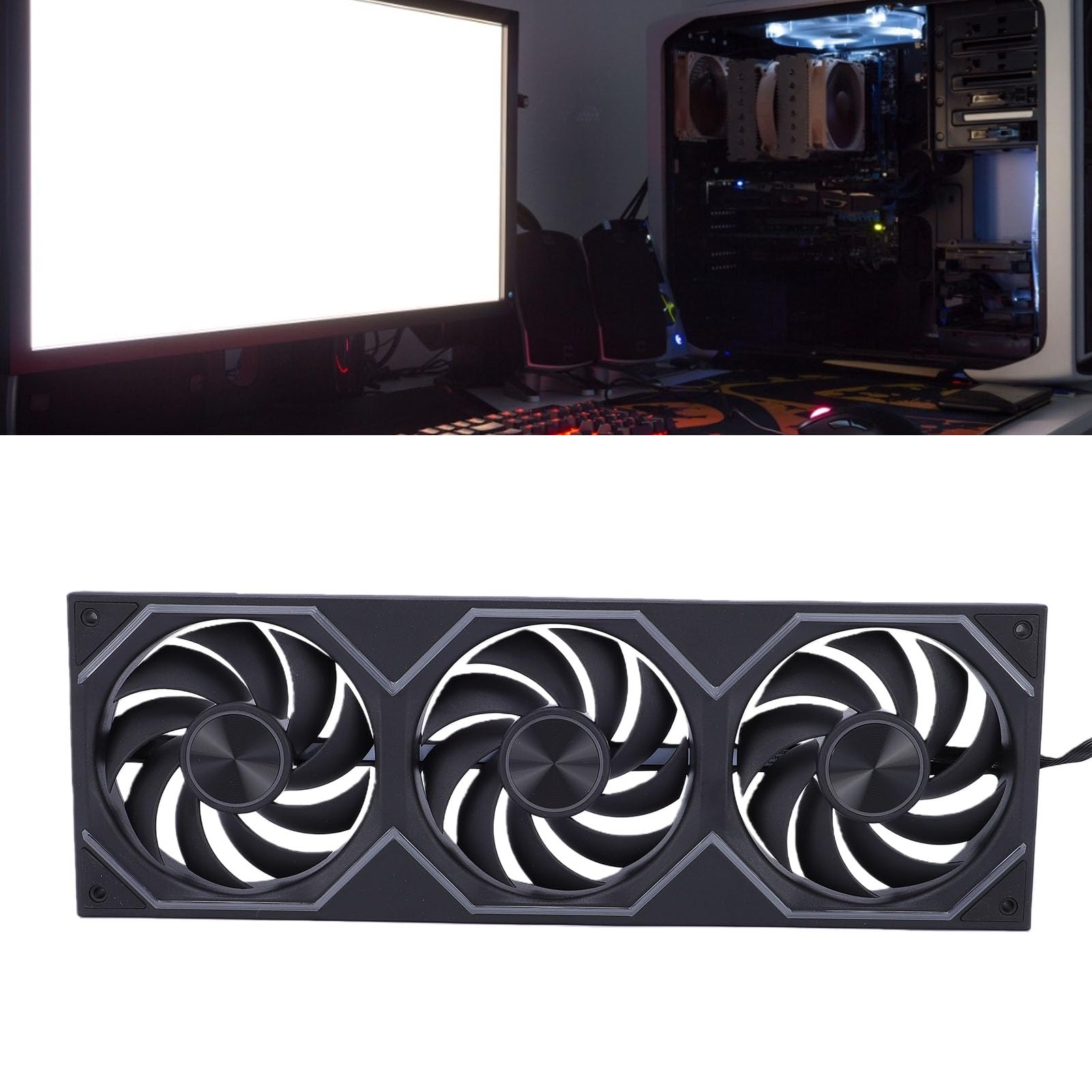 Cryfokt PC Case Fan ARGB and PWM Low Noise 9 Blade Cooling Fan for Gaming