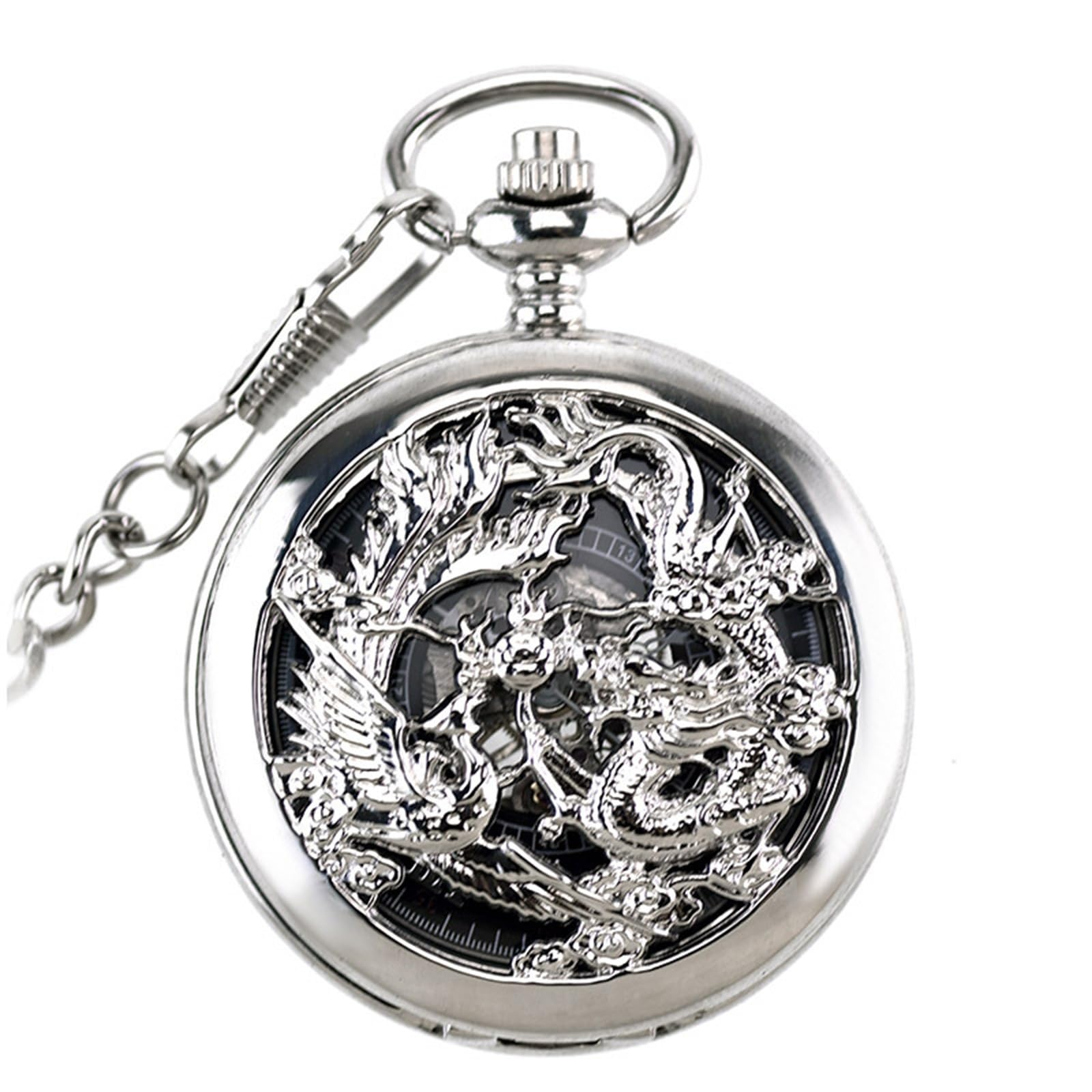 Reloj de bolsillo clásico antiguo para caballero con cadena chaleco 5