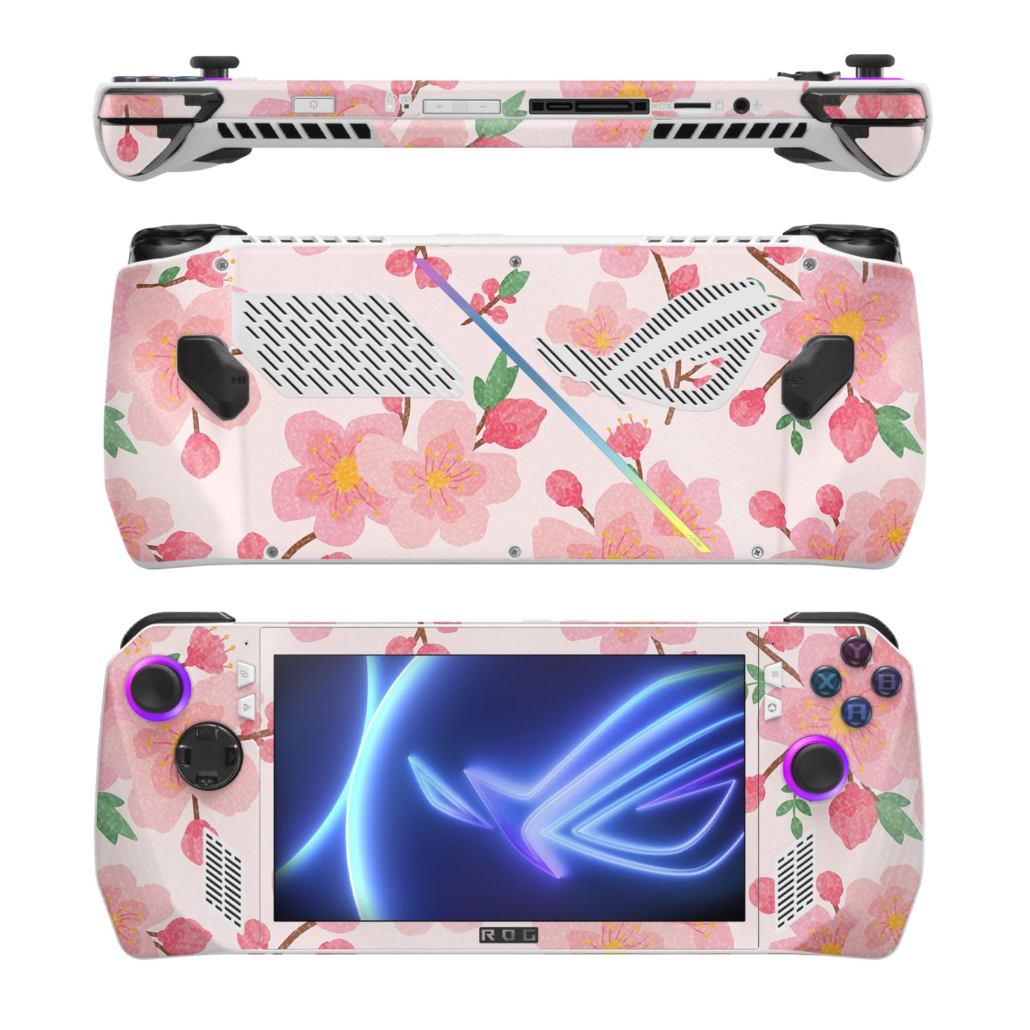 MightySkins Glossy Glitter Skin Compatible with Asus ROG Ally - Lilies in Bloom | Protective, Durable High-Gloss Glitter Finish | Easy to Apply