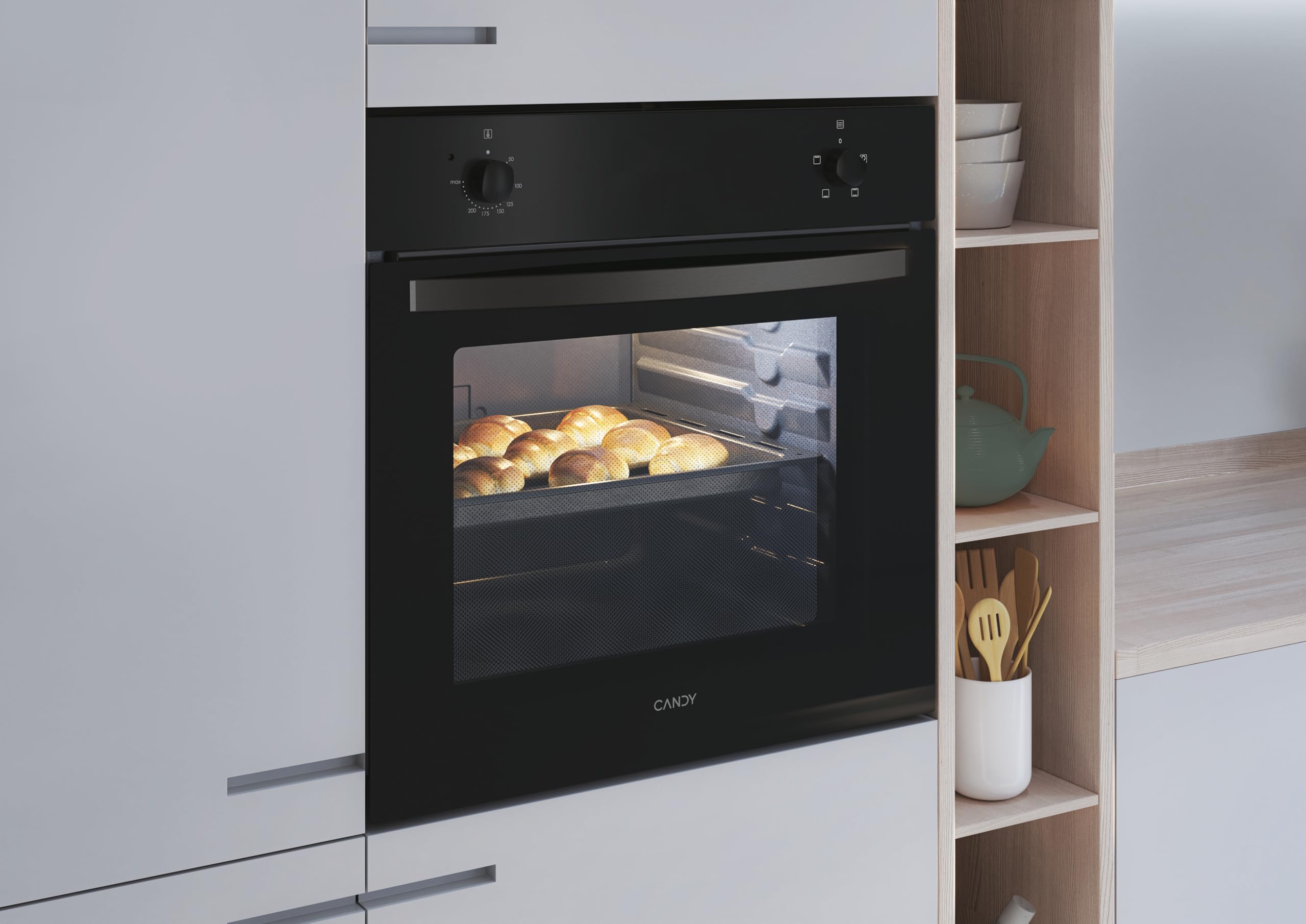 Four encastrable nettoyage manuel - convection naturelle CANDY FIDC N100 - noir - Classe A
