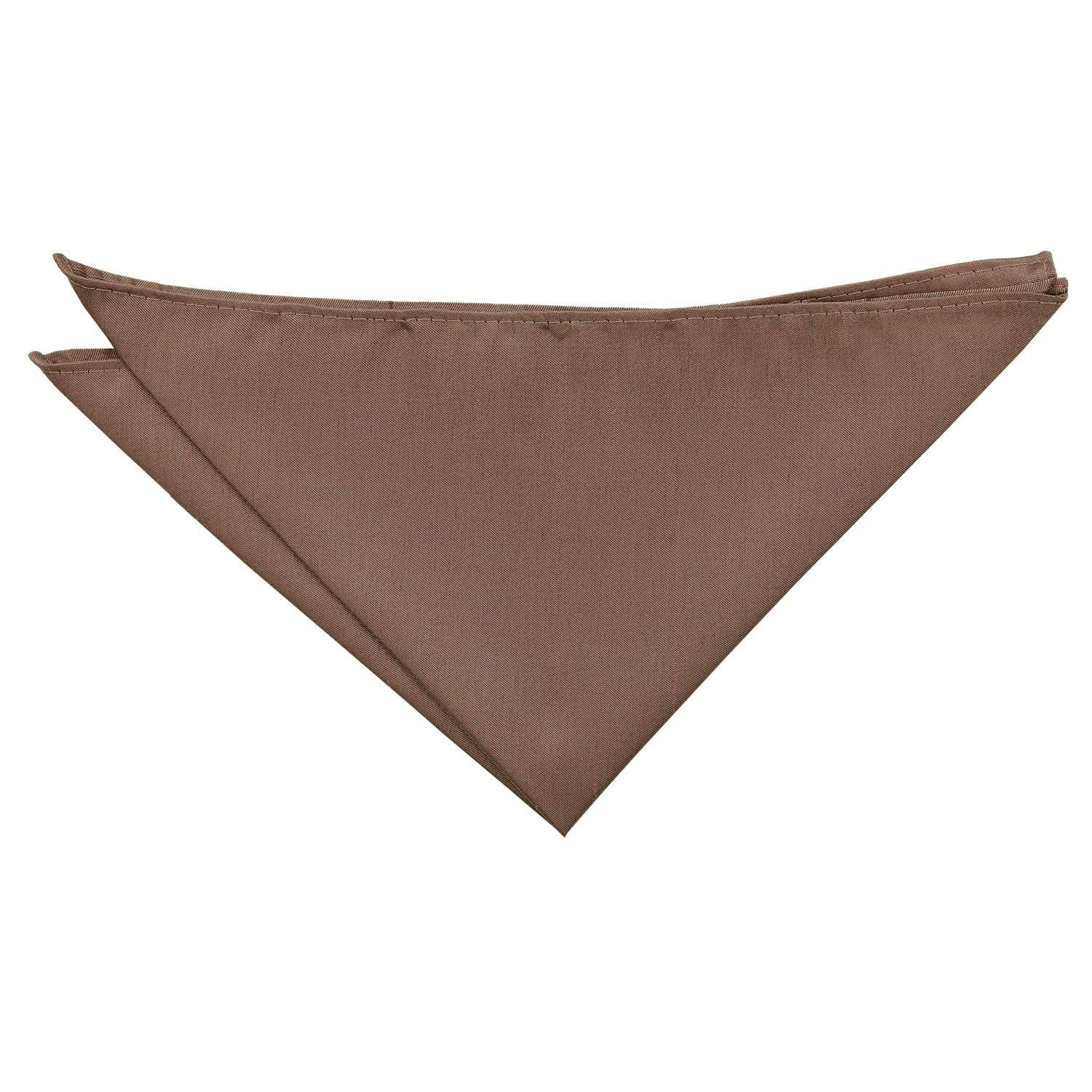 DQT Mens Plain Shantung Pocket Square - Wedding, Business & Formal Suit Handkerchief - Bronze