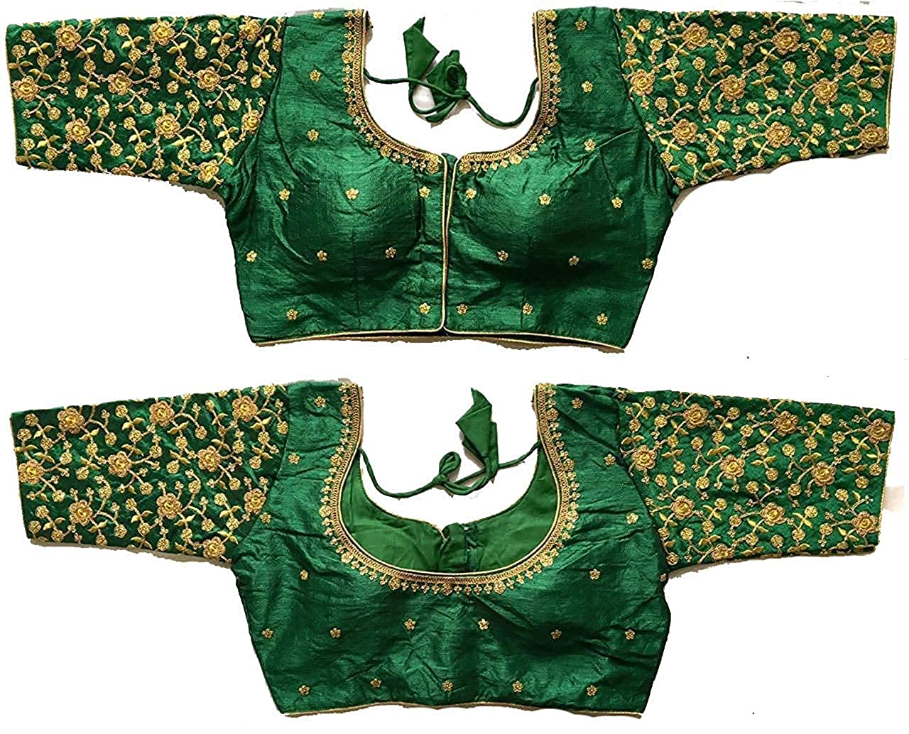 women's embroidery handwork & thread work flower design readymade blouse-image-41