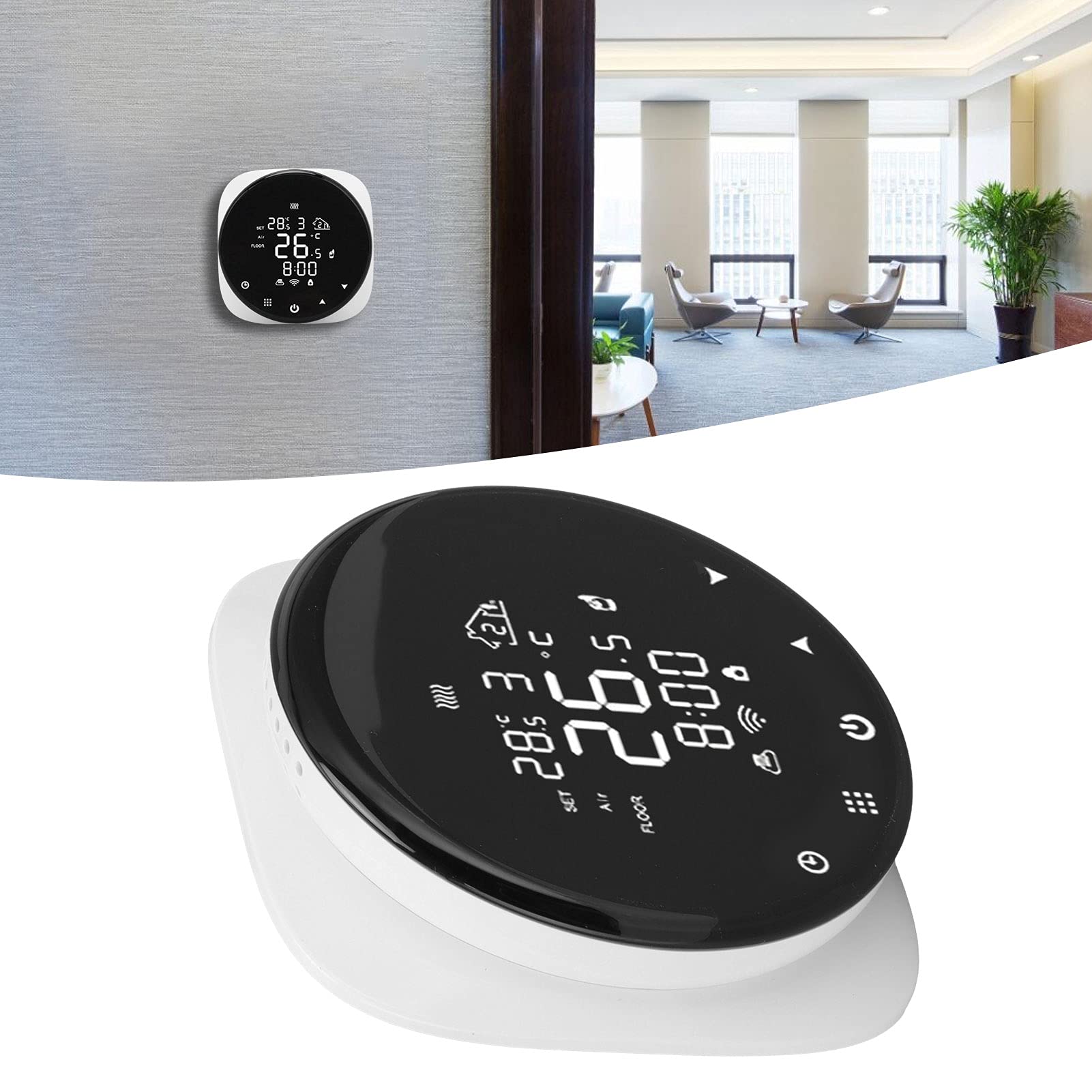 GLOGLOW Termostato Inteligente de 16 A, Controlador de Temperatura Programable para Calefacción del Hogar, WiFi Habilitado con Programación Semanal y Control de Aplicación Móvil para Calefacción por