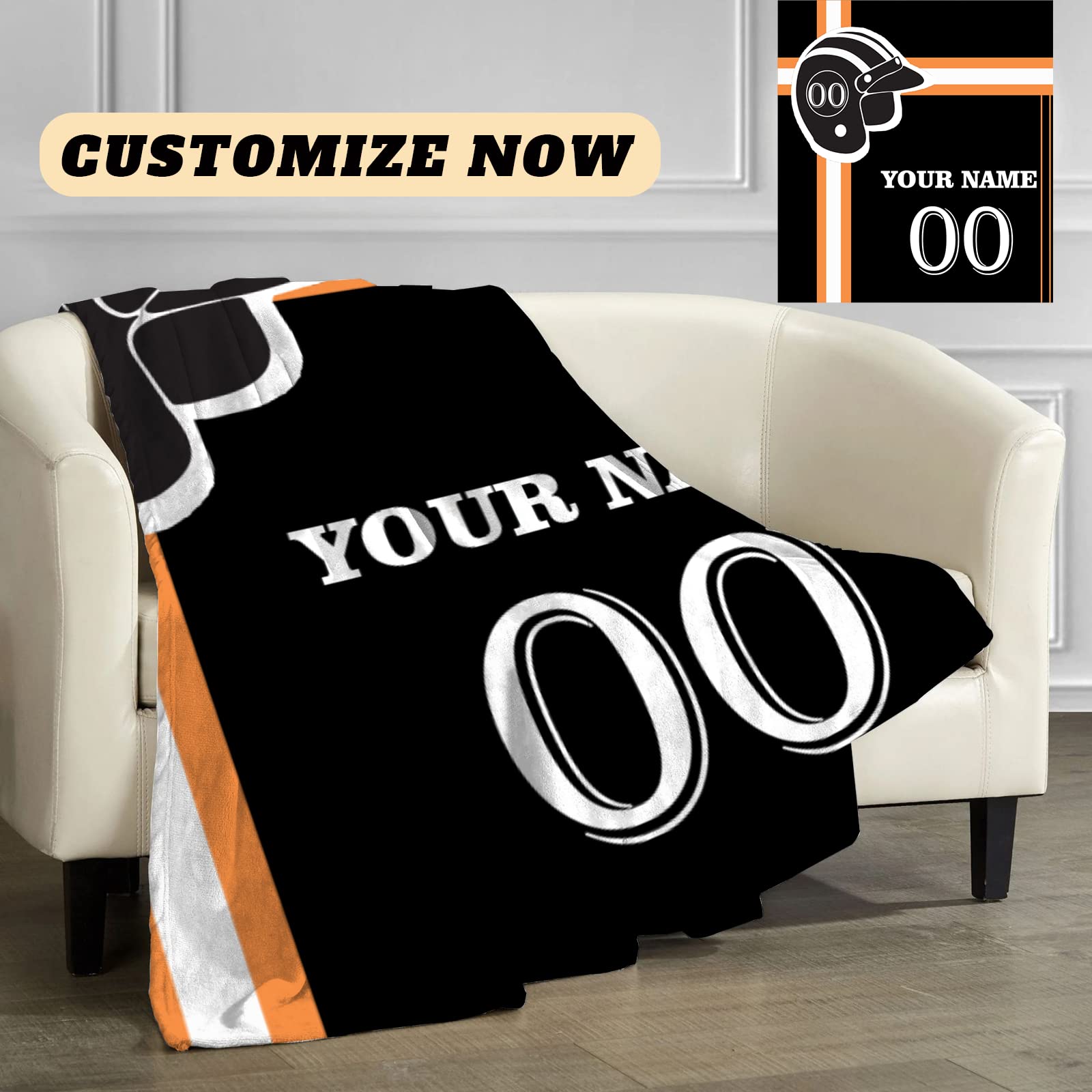 Manta personalizada con nombre de número: mantas de béisbol personalizadas de franela deportiva para amigos de la familia, año nuevo, para sofá, dormitorio