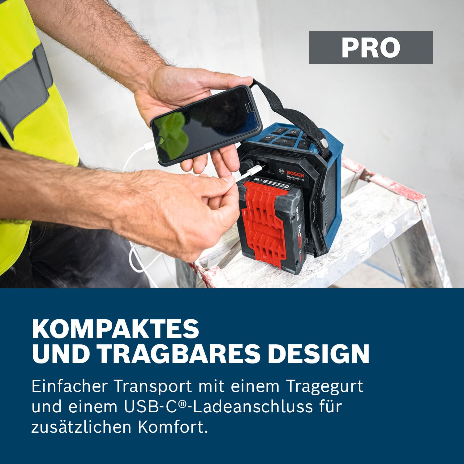 Bosch Professional 18V System Akku-Bluetooth-Lautsprecher GPB 1 C (inkl. Akkuabdeckung)