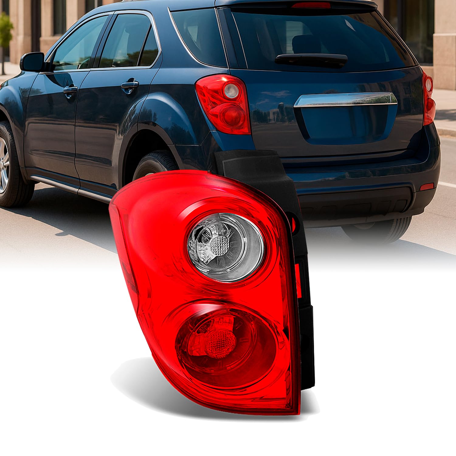 AKKON - For Chevy Equinox SUV Red Clear Rear Tail Light Brake Lamp Taillamp Repalcement Dirver Left Side