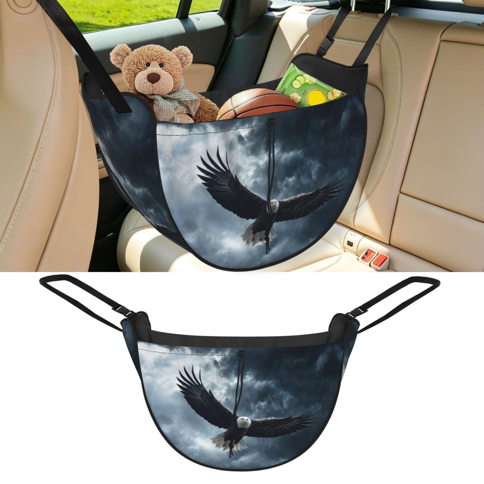 CNTDBU Eagle Storm Fly Car Seat Organizer-Backseat Storage Bag for Travel