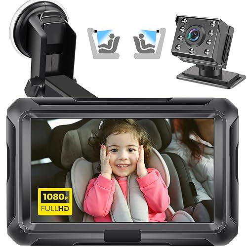 Zacro Baby Car Camera, Baby Mirror for Car with 360°Adjustable Camera & 4.3” Display, Rearview Baby Mirror-Easily to Observe The Baby's Every Move, Safety and 360 Degree Adjustability