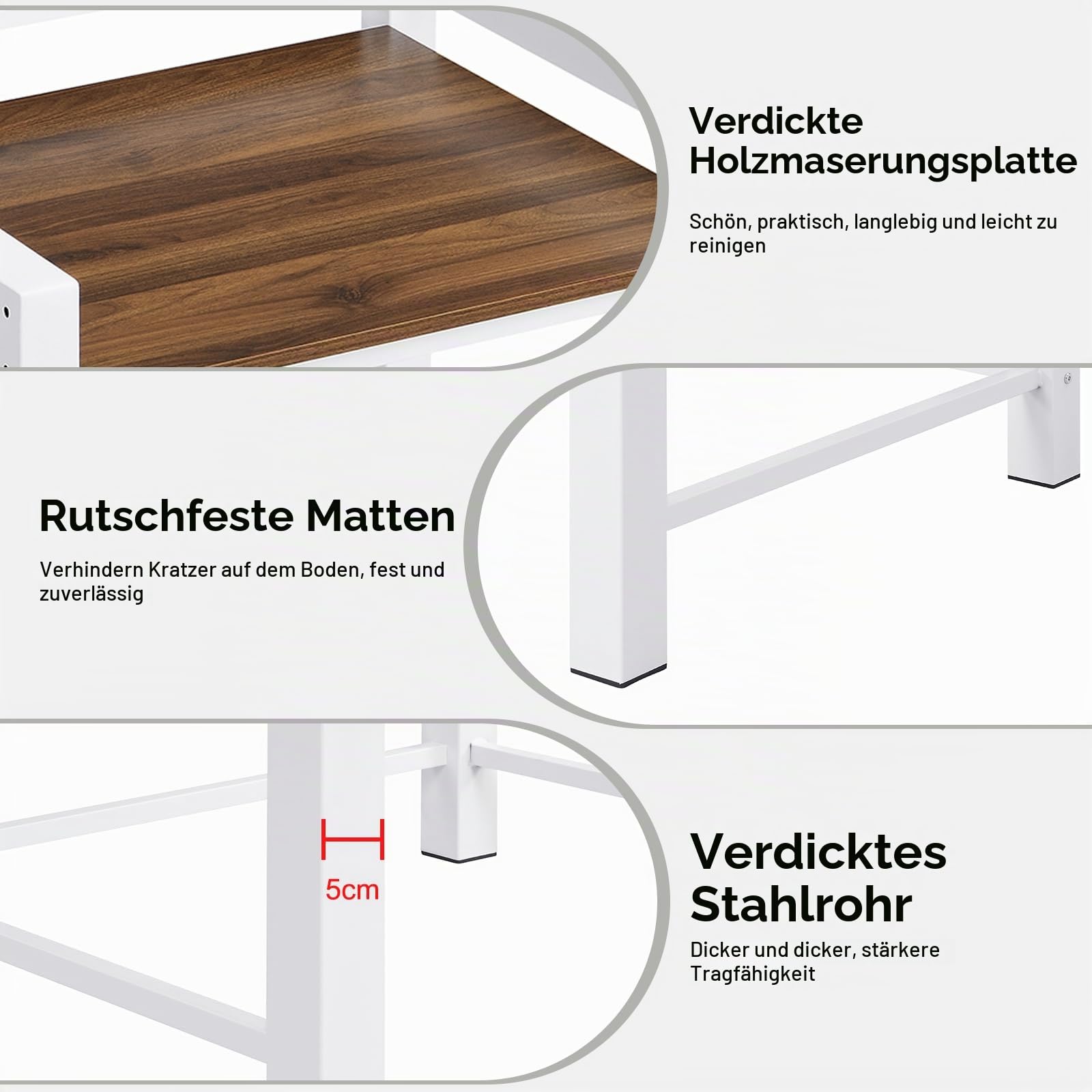 Waschmaschinenregal, Regal fur Waschmaschine undTrockne, Waschmaschinenschrank mit 3 EinstellbarenHohenverstellbarer, Waschmaschine trocknerschrank,Tragfahigkeit 350 kg. (WeiB)