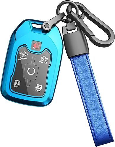 JOYEAR Funda para llavero para Chevy Chevrolet Silverado 2019-2022 y GMC Sierra1500 2500HD 3500HD 2015-2021 Suburban Tahoe Smart Control Remoto