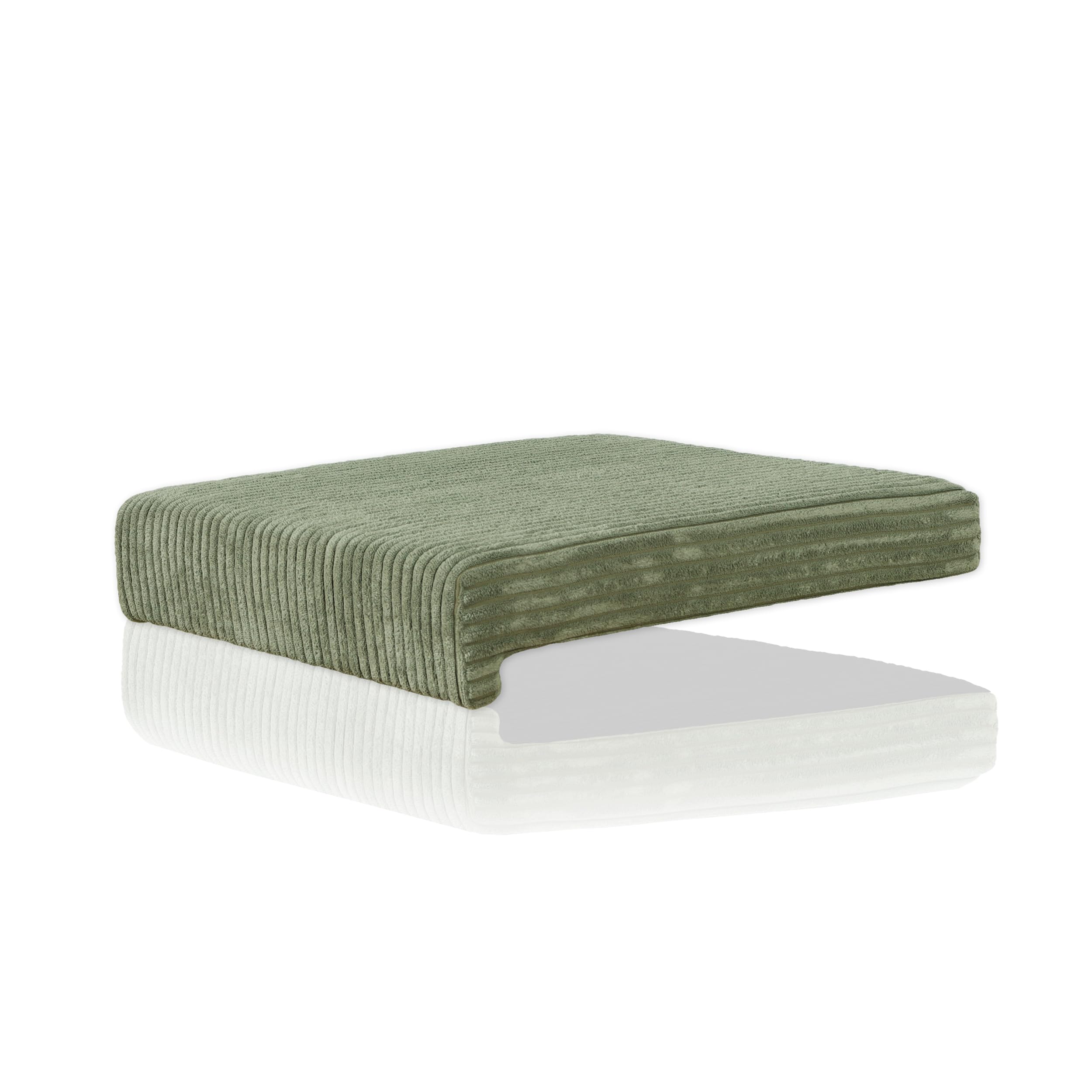 Lycce Coussin de banc à pince, 1 barre en tissu côtelé, rembourrage supplémentaire, profondeur du banc à partir de 35 cm (sauge)