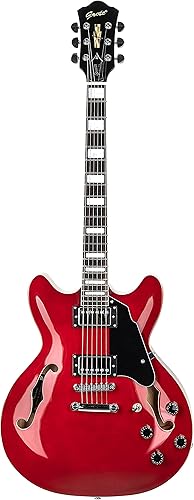 Miniatura 9 de GROTE Guitarra eléctrica de escala completa cuerpo semi-hueco, cejilla de hueso