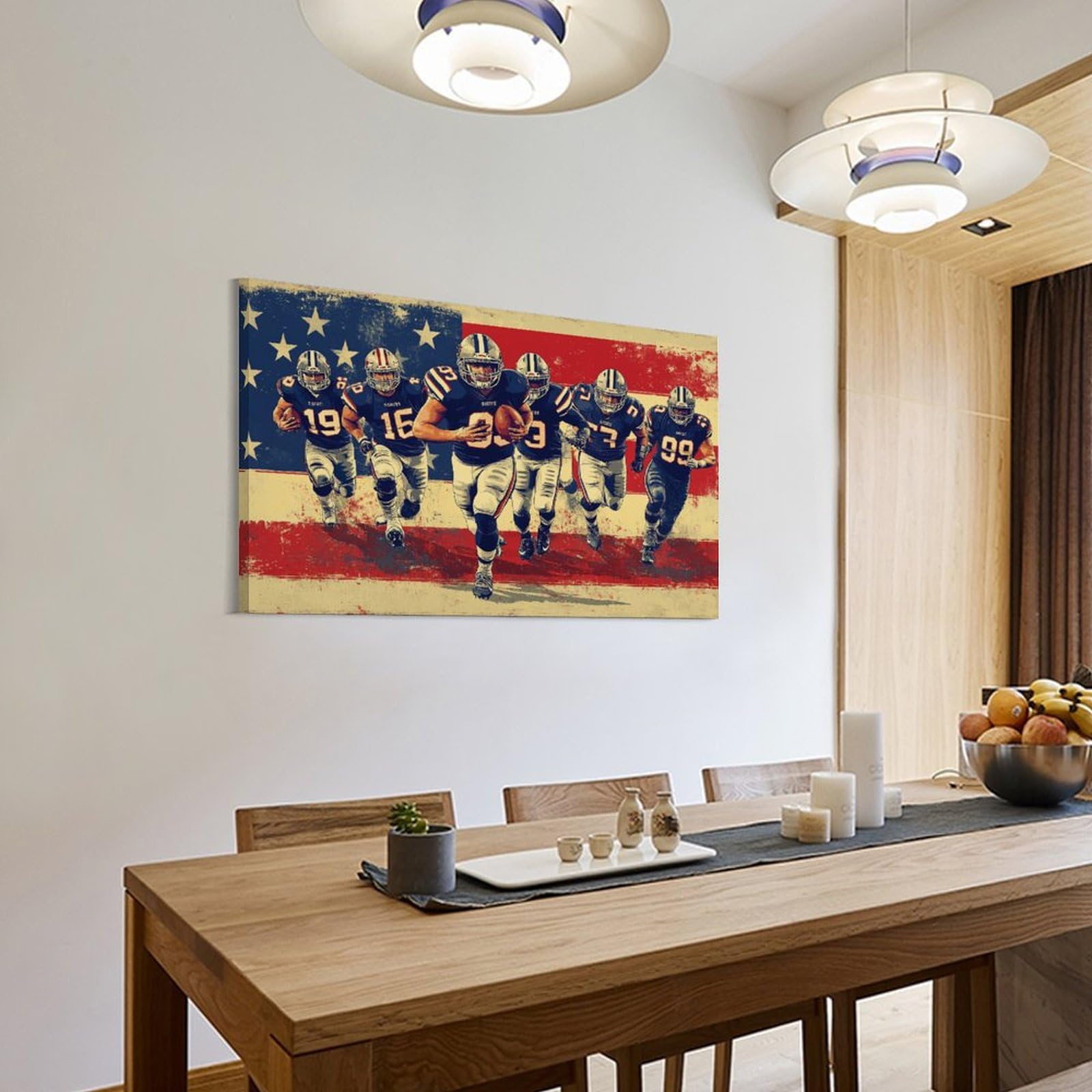 ZHUICHENG Squadra di calcio Quadro Su Tela/Rivestimento Rugby Murale–Poster Artistico 3D Per Cucina&Ufficio. Dipinto Su Tela Anti-Macchia&Facile Manutenzione,Design Funzionale 20x30inch(50x75cm)