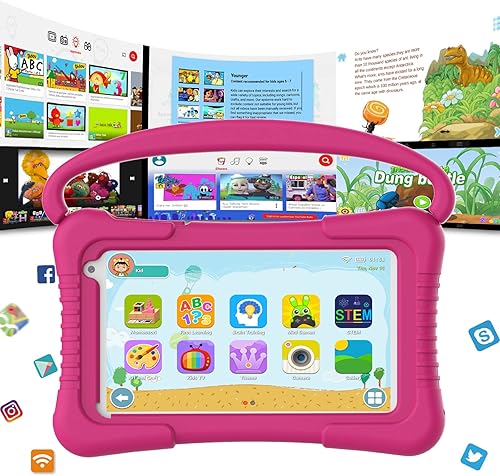 Miniatura 2 de BYANDBY Tablet para niños, tableta de 7 pulgadas, sistema operativo Android 11, 2GB+32GB ROM, pantalla de protección ocular de seguridad, WiFi,
