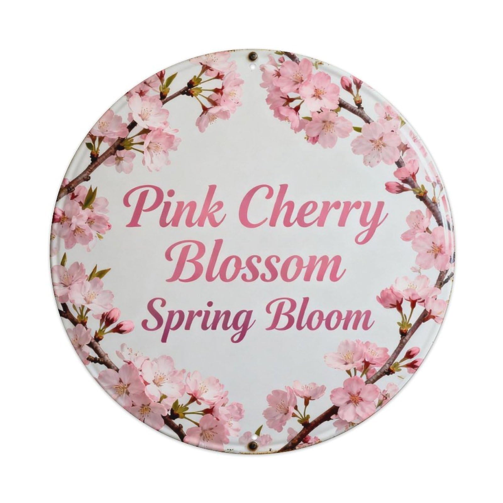 Pink Cherry Blossom Spring Bloom Metal Tin Sign Plaque