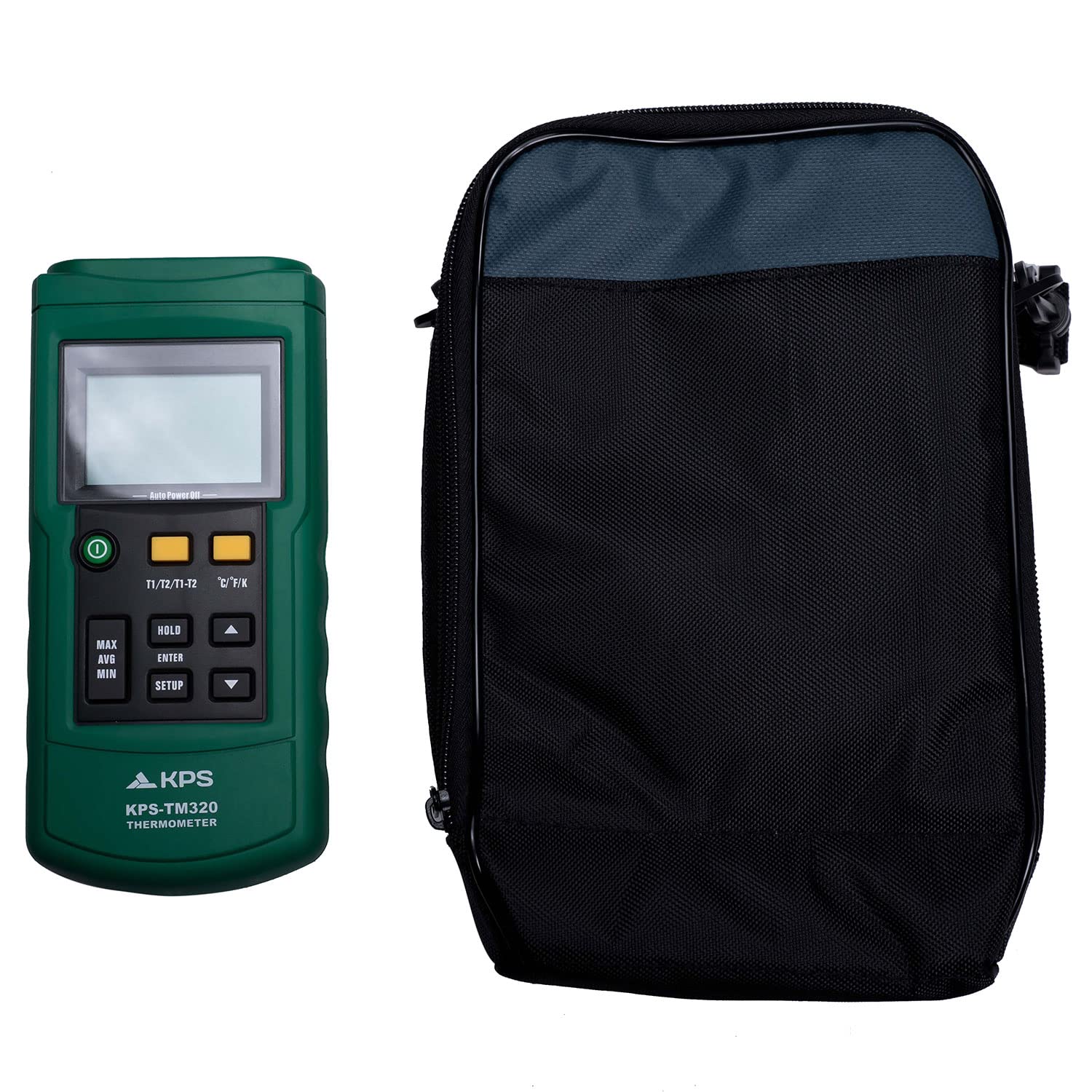 KPS-TM320 Termómetro Digital 2 Canales Compatible con Termopar J, K, T, E, R, S y N con Registro de Datos y Medidas en ºC ºF o Kelvin