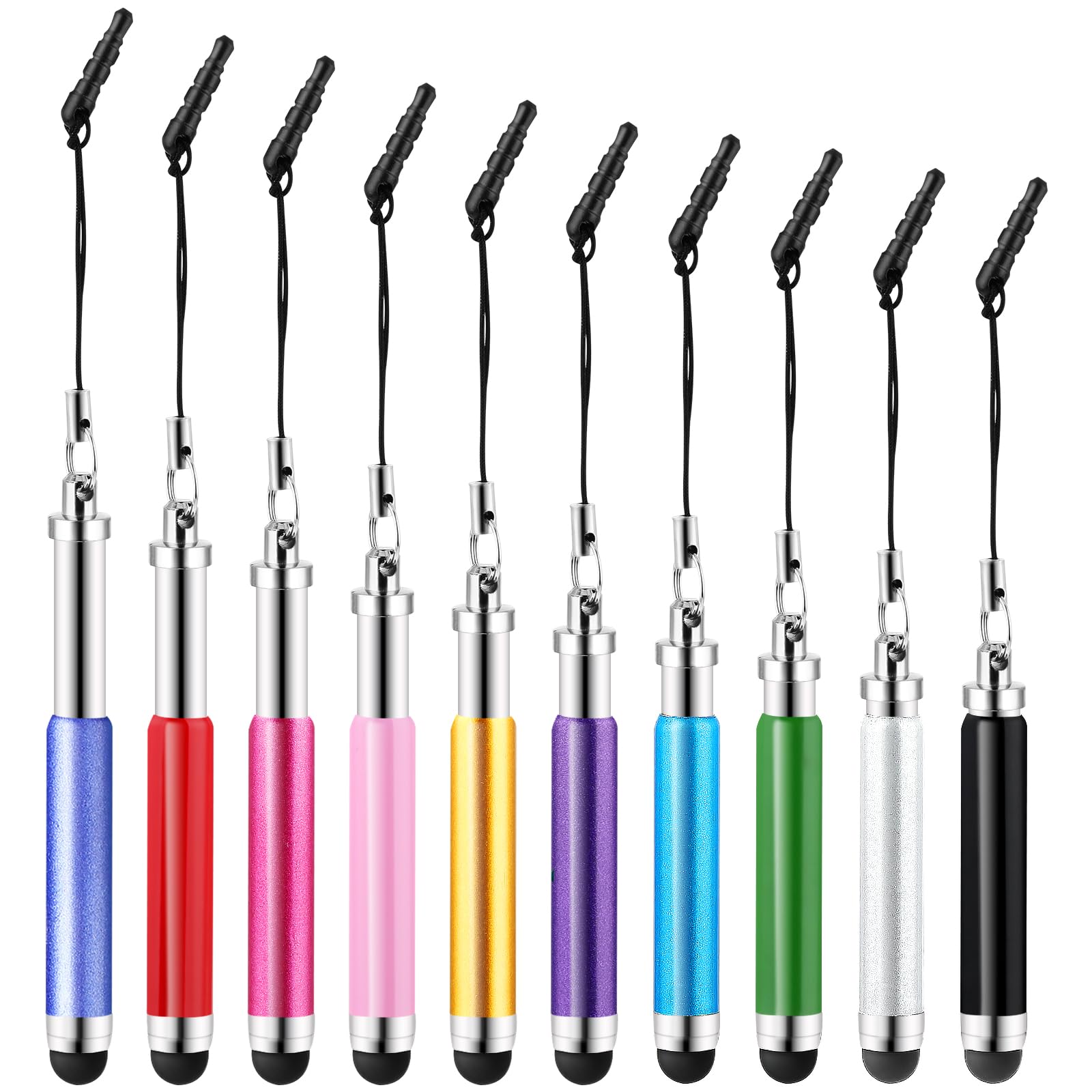 Lot de 10 mini stylets de haute précision pour écrans tactiles pour tous les smartphones, téléphones portables, tablettes et appareils à écran tactile universels