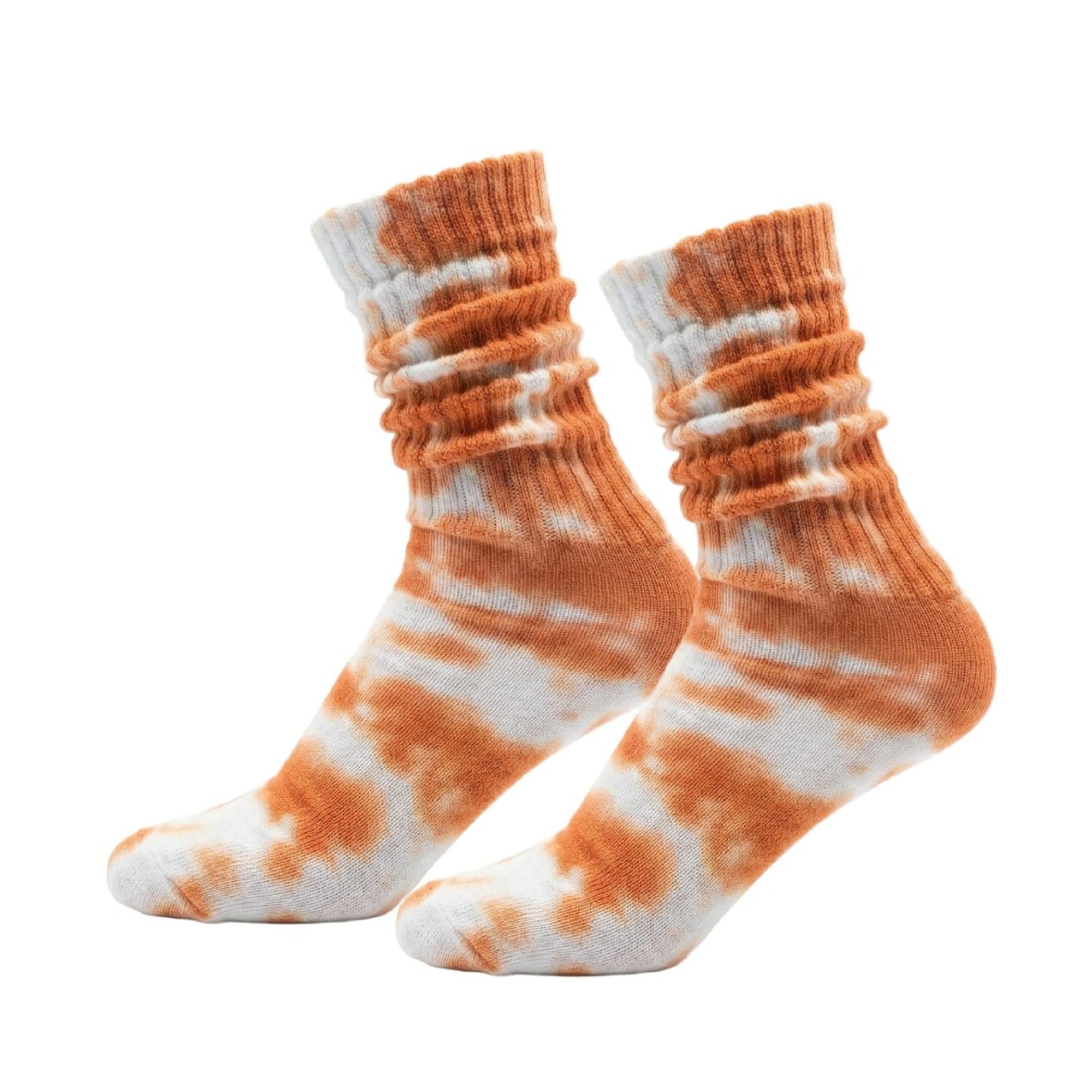 COUVER Women Cotton Scrunched Slouch Socks | 90% cotton 5% polyester 5% elastic, scrunched slouch socks, adjustable crew to knee high, retro dance, size 6 to 11