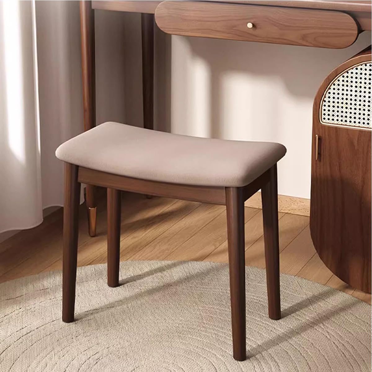 Amazon.co.jp: ドレッサーチェア ドレッサー 椅子 木製 幅45cm×奥行