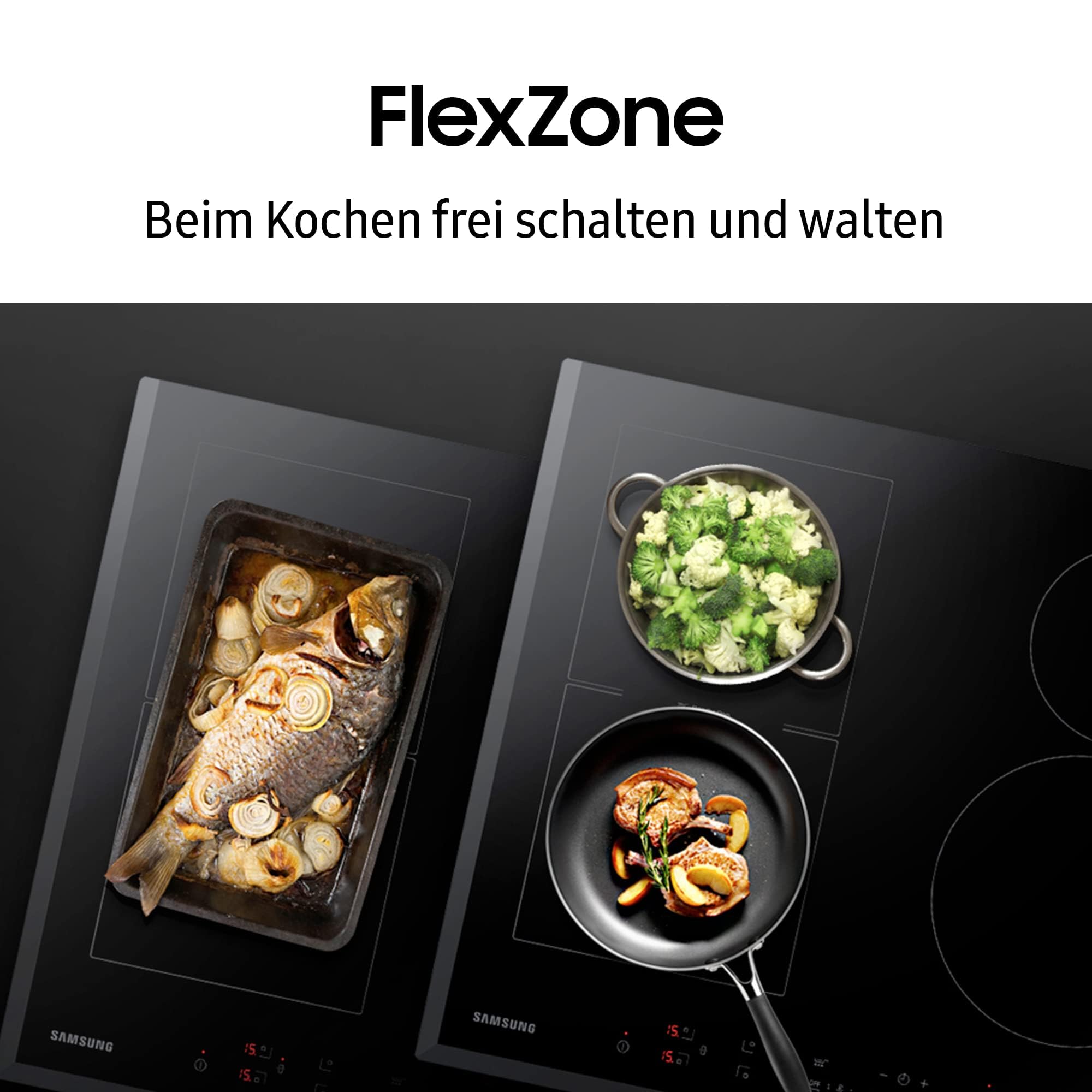 Samsung Autarkes Induktionskochfeld (NZ64B5046JK/U1), 60 cm, Glaskeramik, FlexZone, SmartThings Cooking, Sensortasten mit Slider